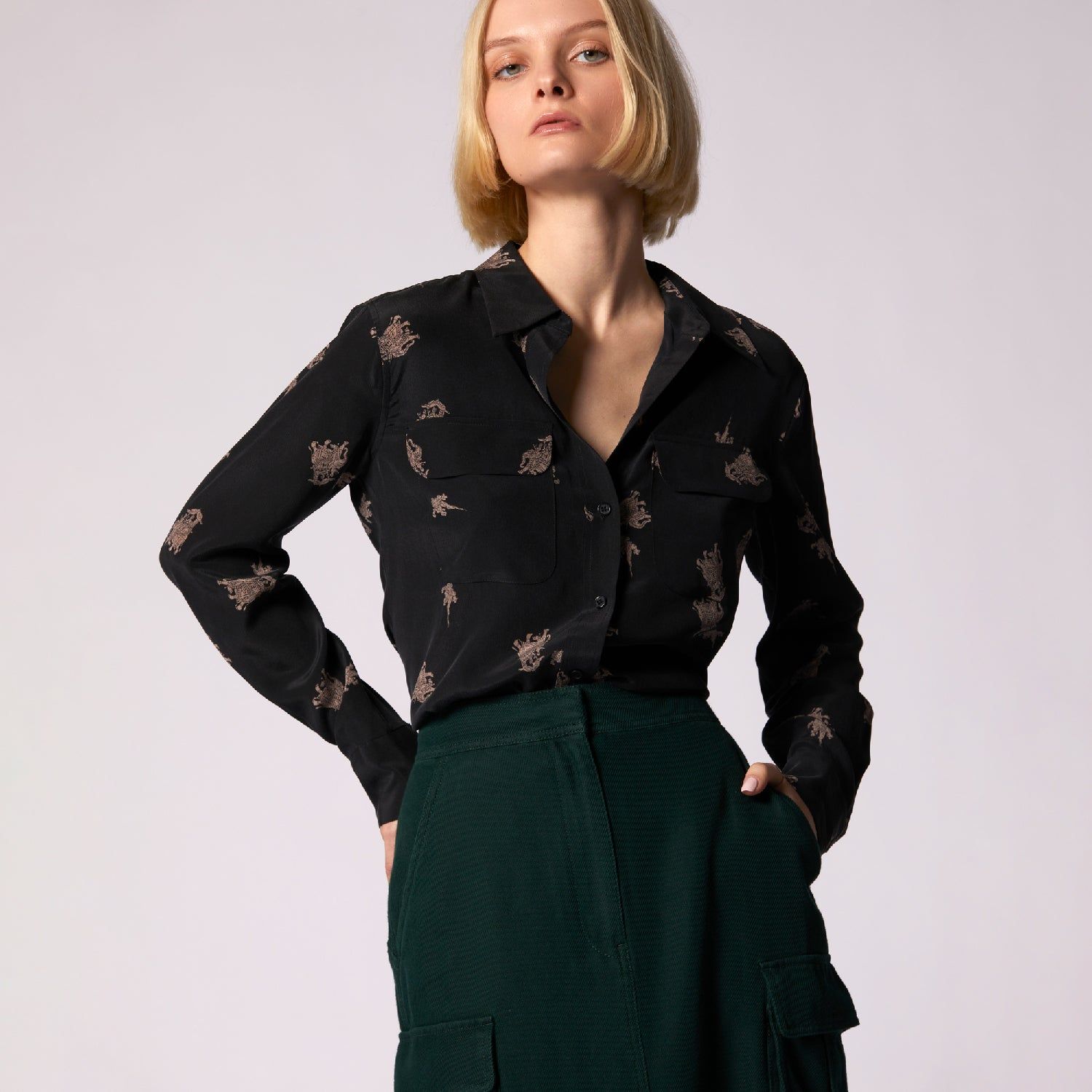 Slim Signature Silk Shirt sold by Equipment product image thumbnail 5