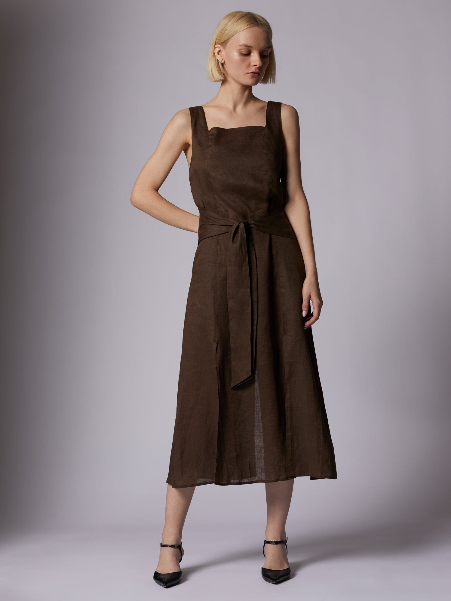 GINETTE MIDI LINEN DRESS sold by Equipment