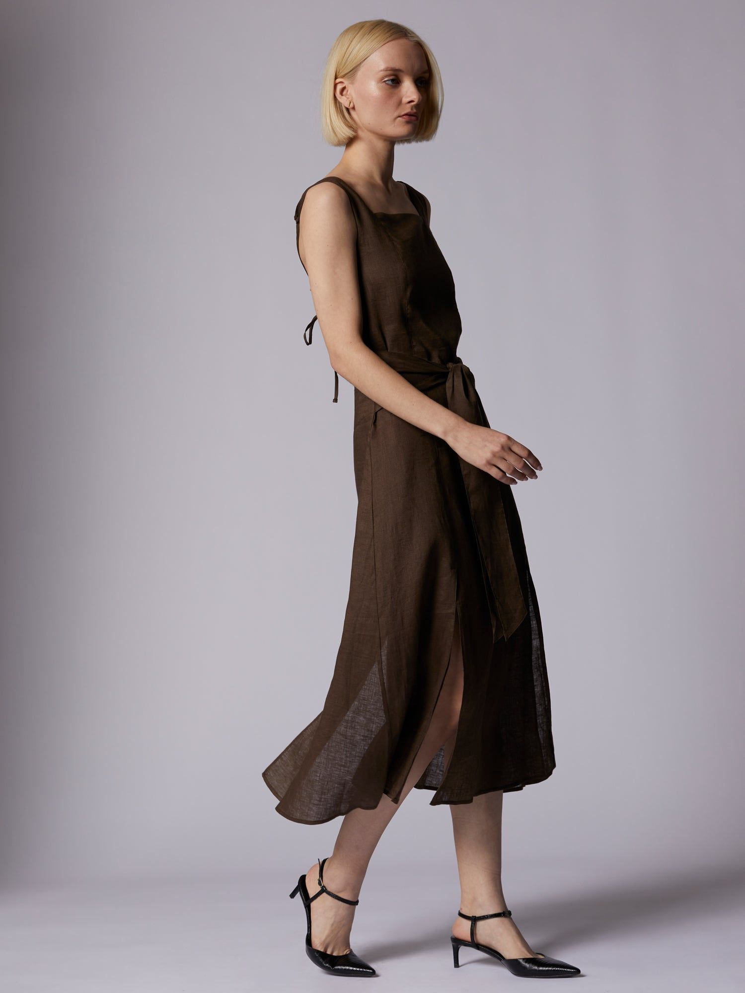 GINETTE MIDI LINEN DRESS sold by Equipment product image thumbnail 3