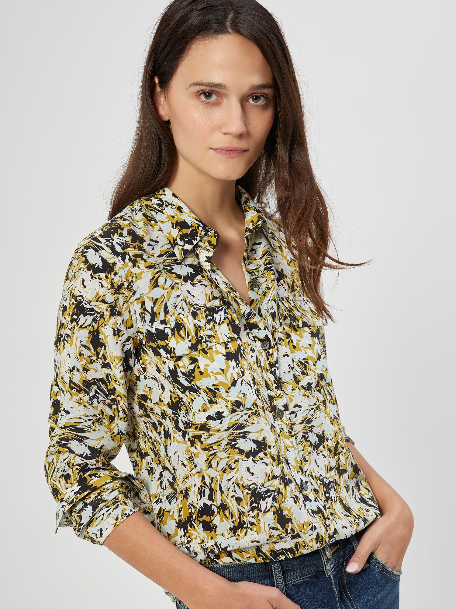 Slim Signature Silk Shirt sold by Equipment product image thumbnail 2