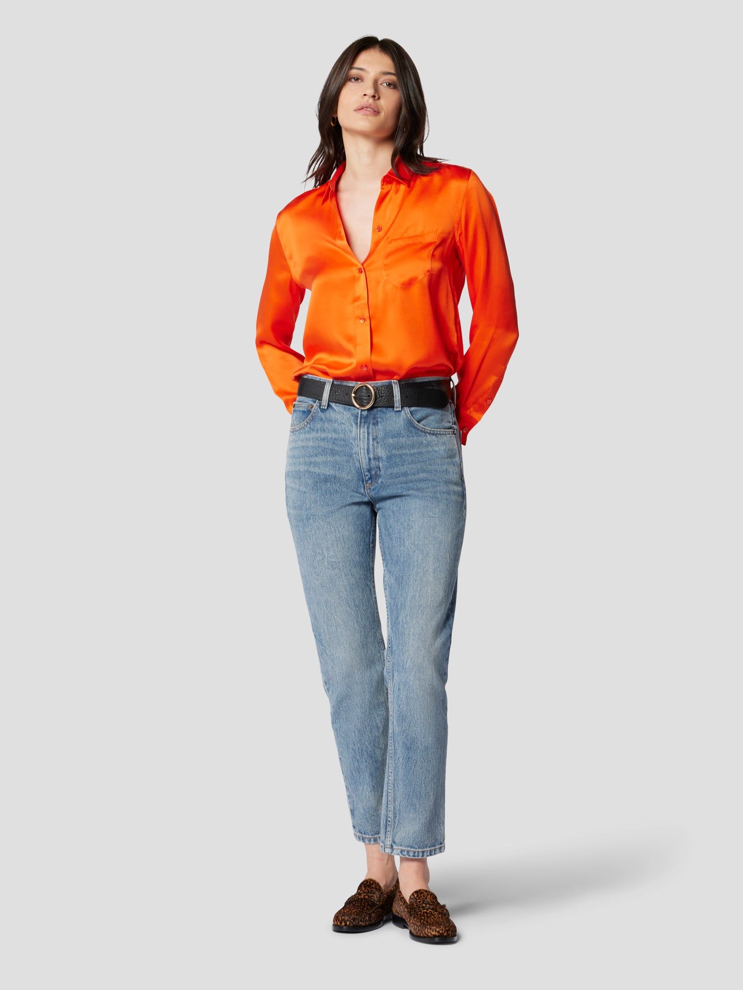 LEEMA SILK SATIN SHIRT WITH POCKET sold by Equipment