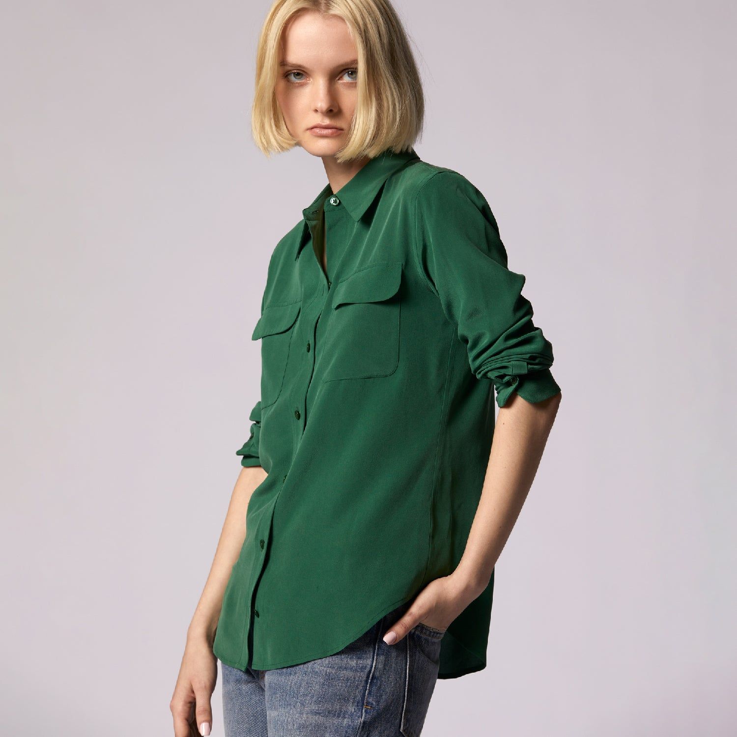 Slim Signature Silk Shirt sold by Equipment product image thumbnail 5