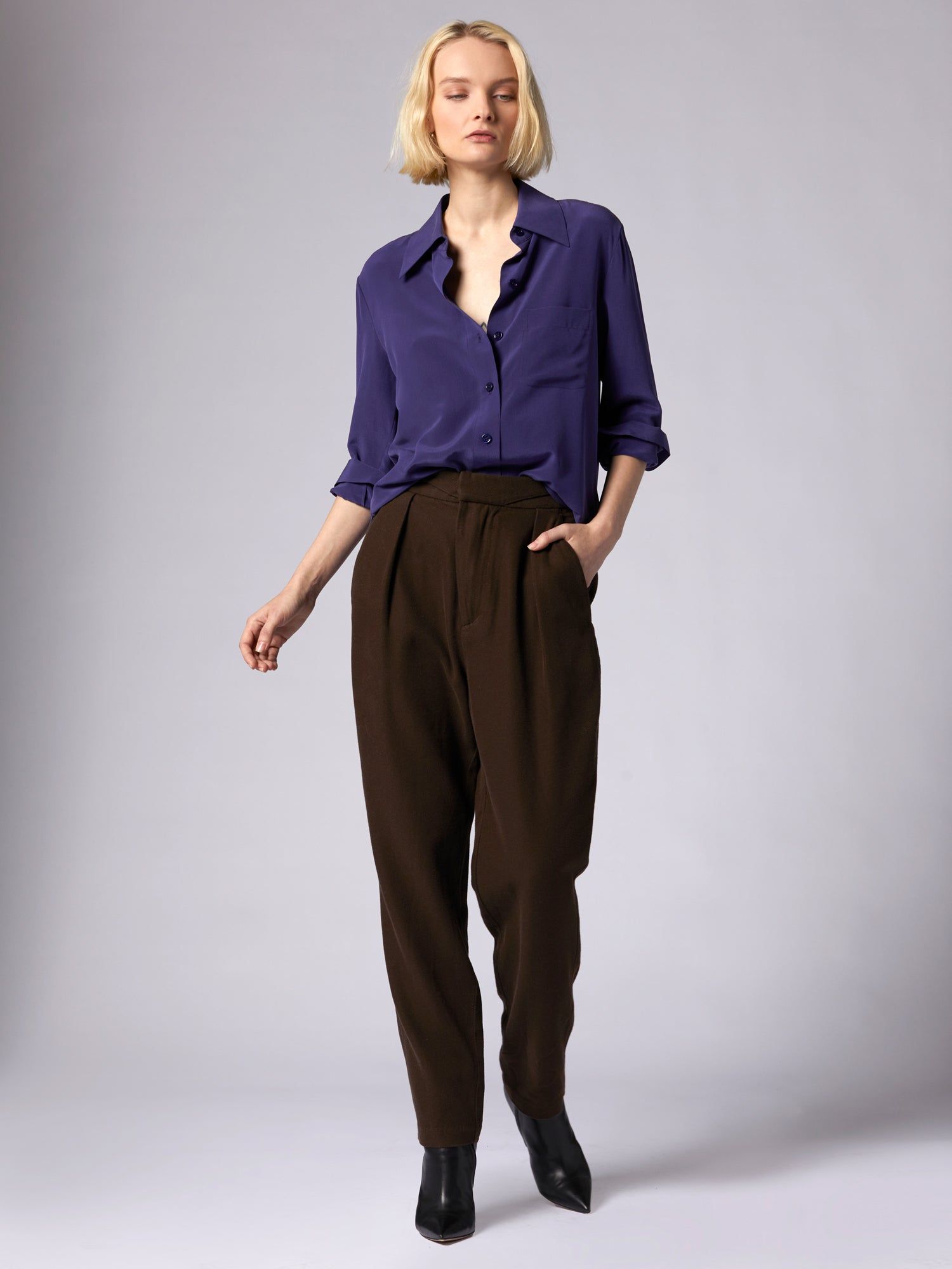 Quinne Long Sleeve Silk Shirt sold by Equipment product image thumbnail 2