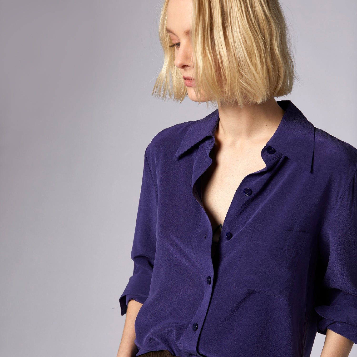 Quinne Long Sleeve Silk Shirt sold by Equipment product image thumbnail 5