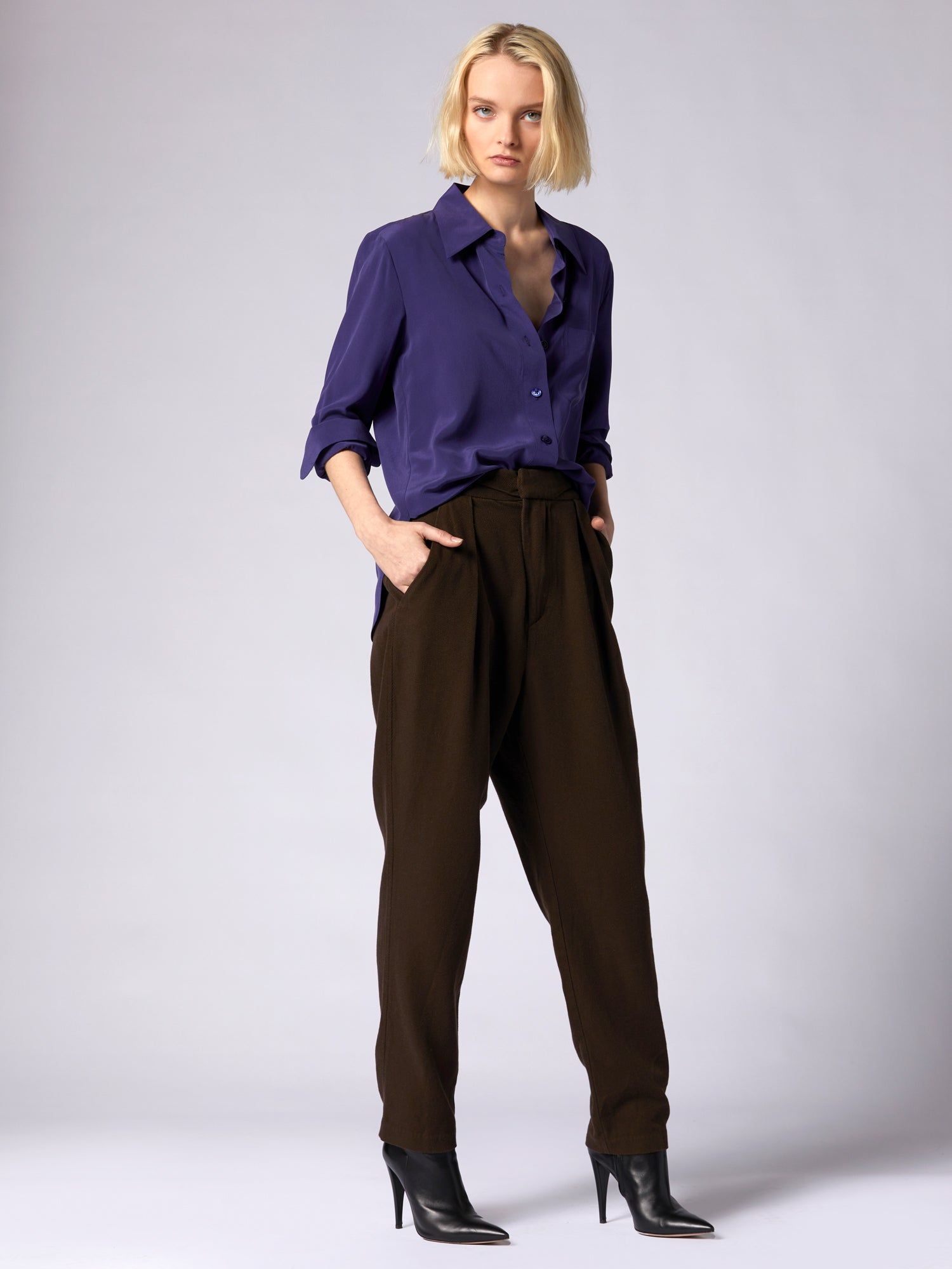 Quinne Long Sleeve Silk Shirt sold by Equipment product image thumbnail 3