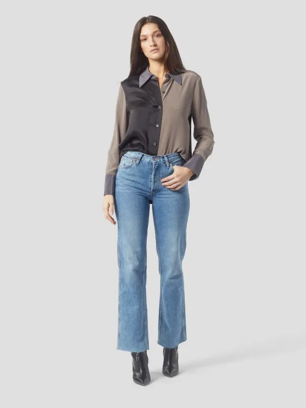 QUINNE SILK SATIN SHIRT W/O POCKETS sold by Equipment