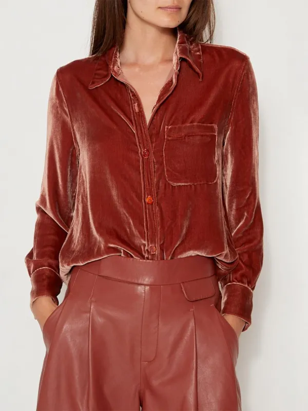 BRADNER VELVET SHIRT sold by Equipment