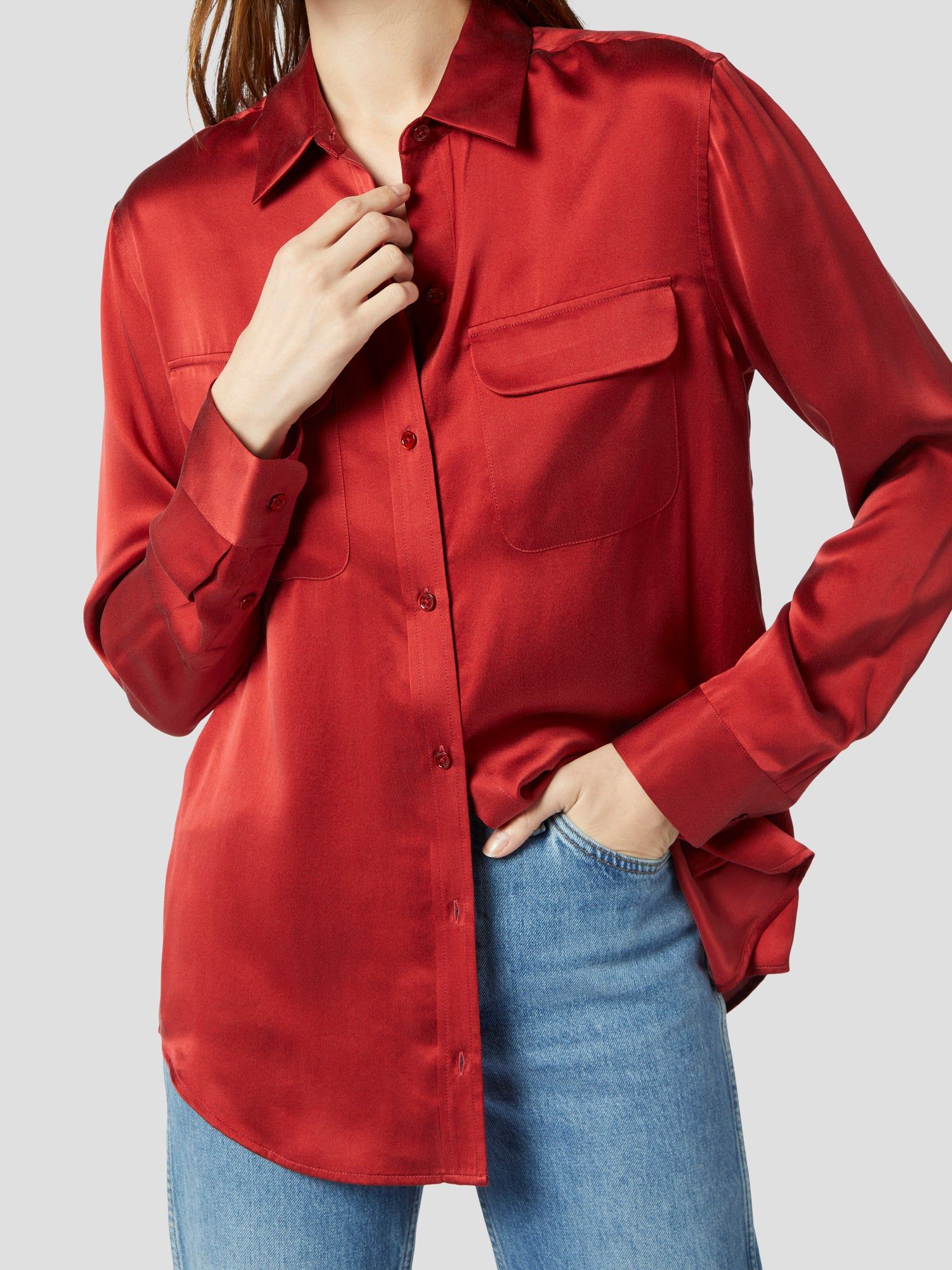 SIGNATURE SILK SATIN SHIRT sold by Equipment