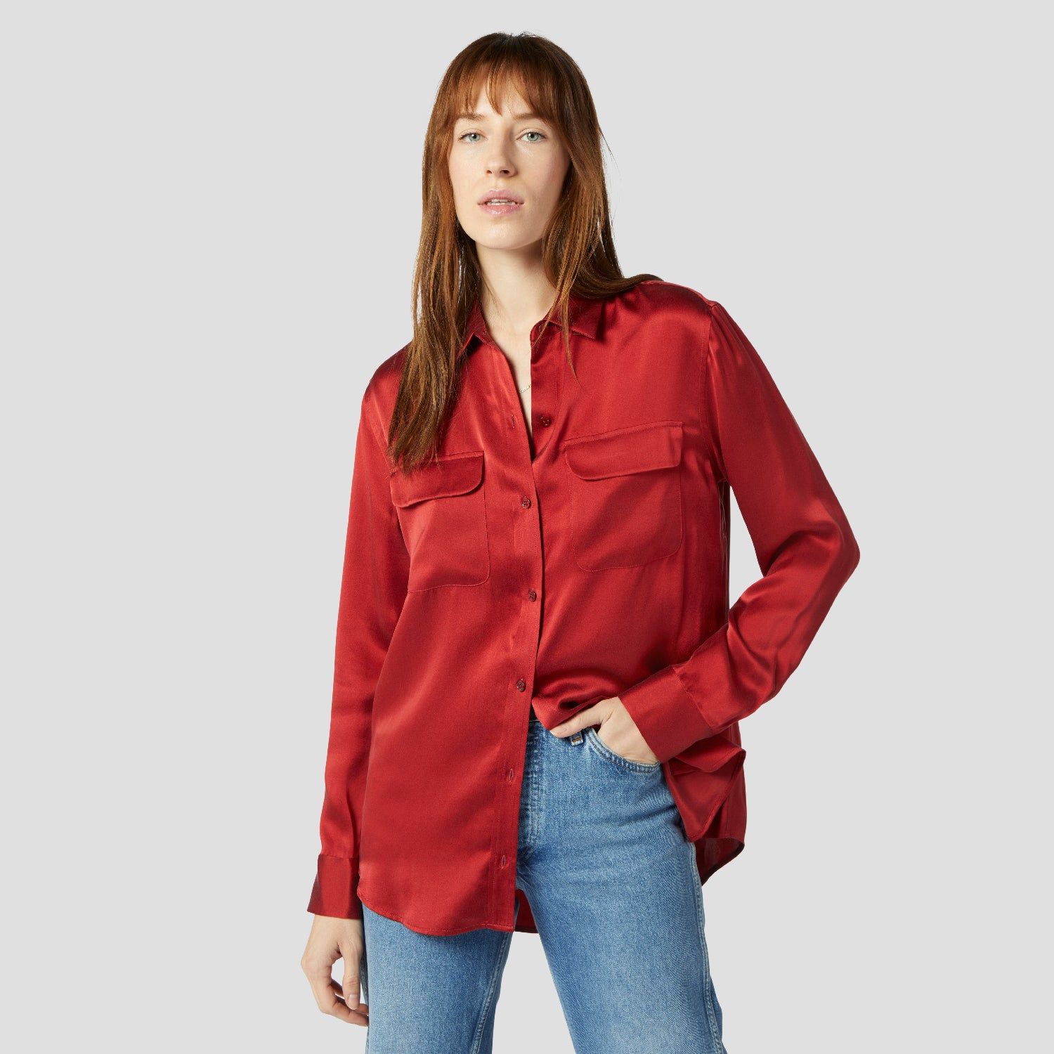 SIGNATURE SILK SATIN SHIRT sold by Equipment product image thumbnail 6