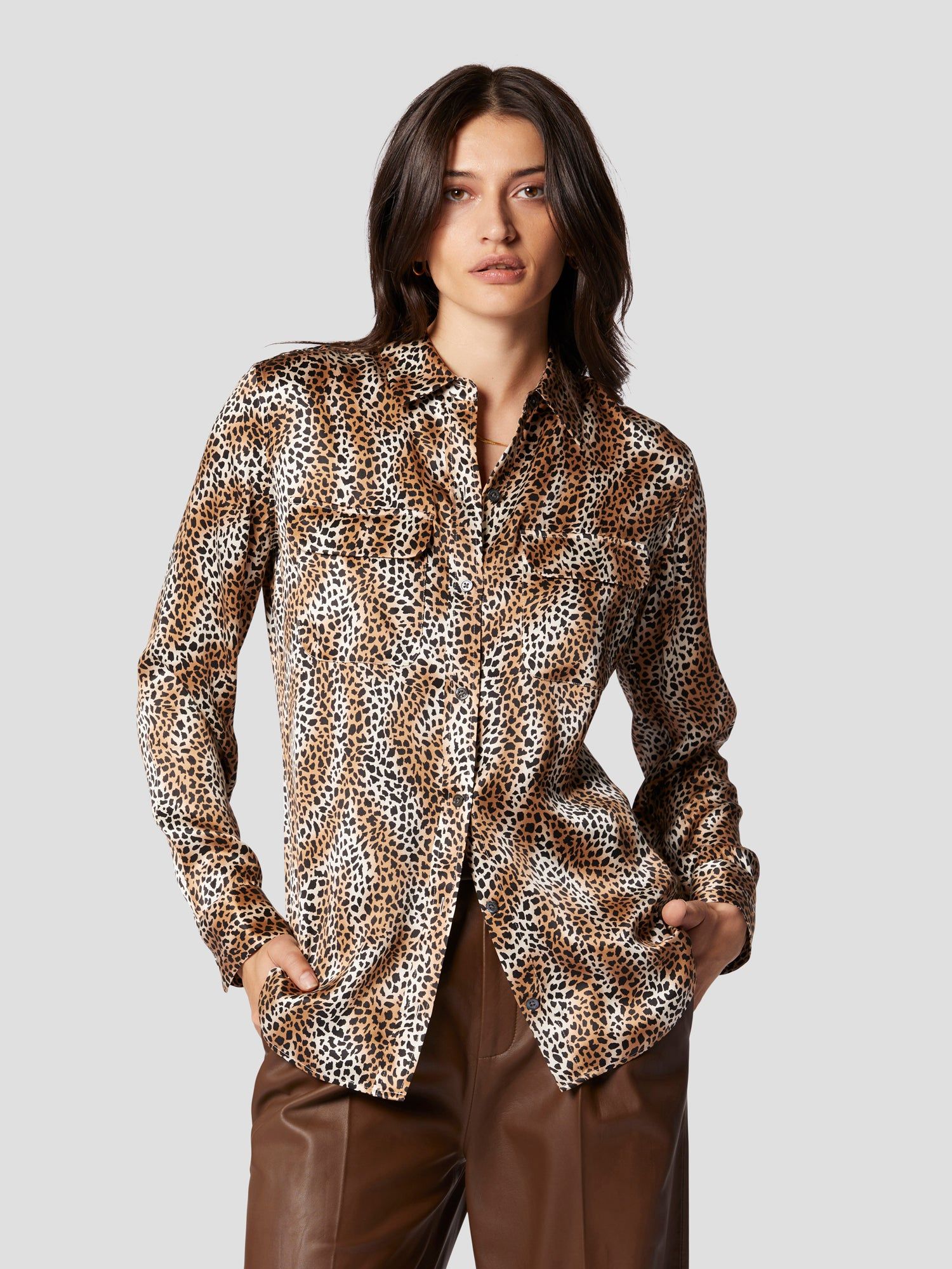 SIGNATURE SILK SATIN SHIRT sold by Equipment product image thumbnail 2