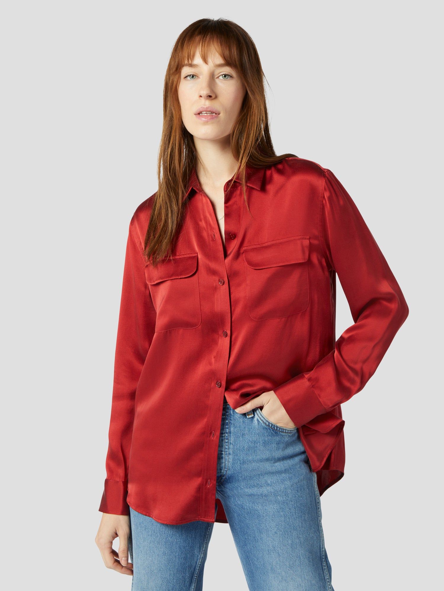 SIGNATURE SILK SATIN SHIRT sold by Equipment product image thumbnail 3