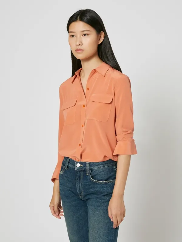 Slim Signature Silk Shirt sold by Equipment