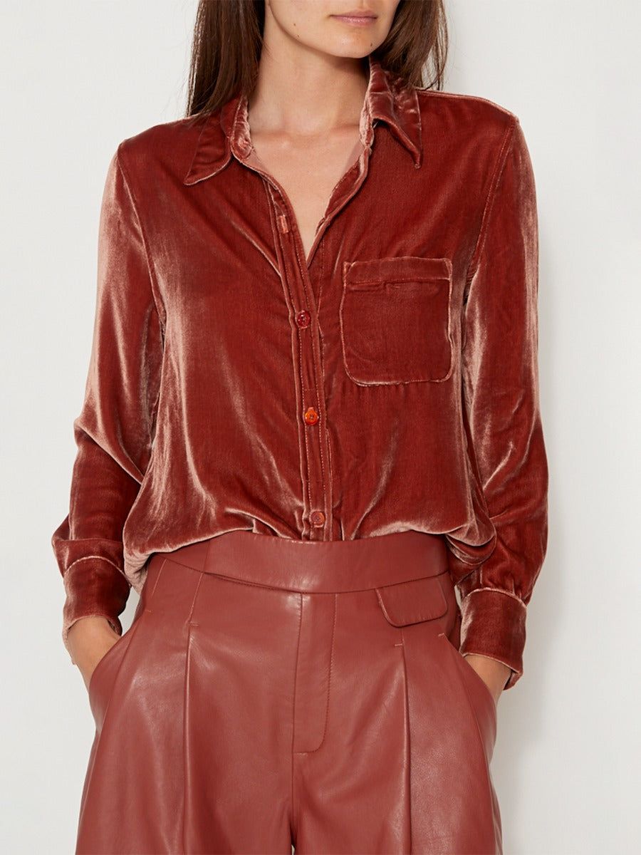 BRADNER VELVET SHIRT sold by Equipment