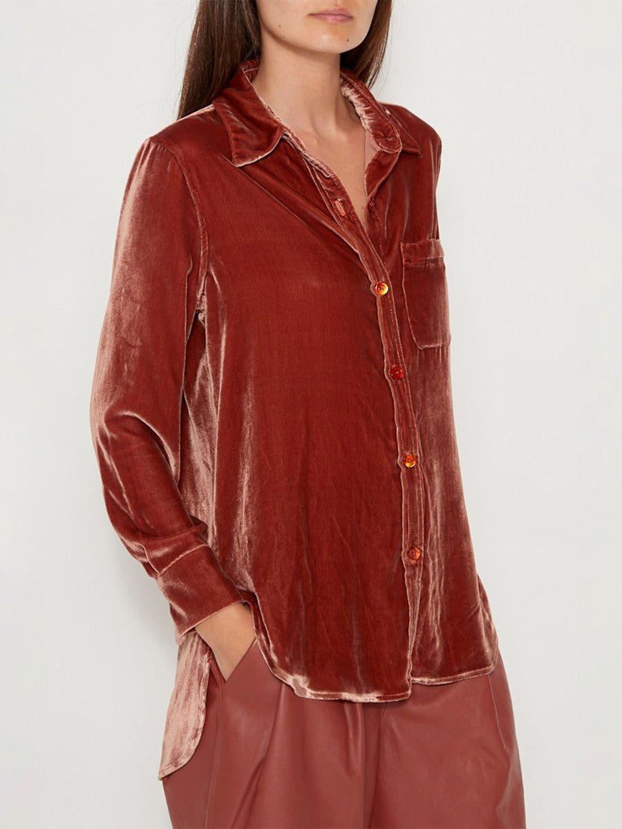 BRADNER VELVET SHIRT sold by Equipment product image thumbnail 2