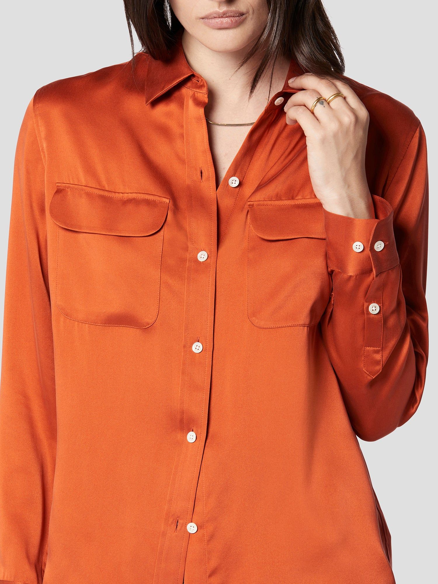 SIGNATURE SILK SATIN SHIRT sold by Equipment product image thumbnail 3