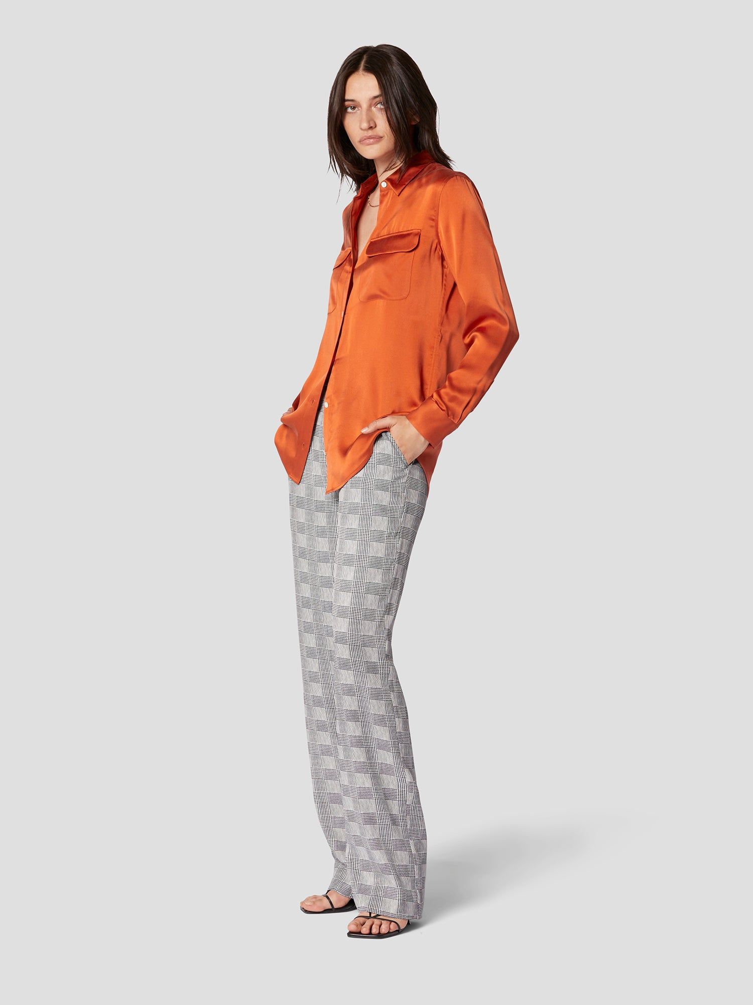 SIGNATURE SILK SATIN SHIRT sold by Equipment product image thumbnail 4