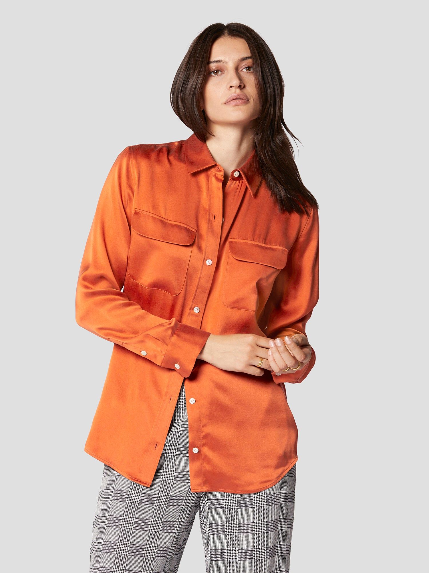 SIGNATURE SILK SATIN SHIRT sold by Equipment