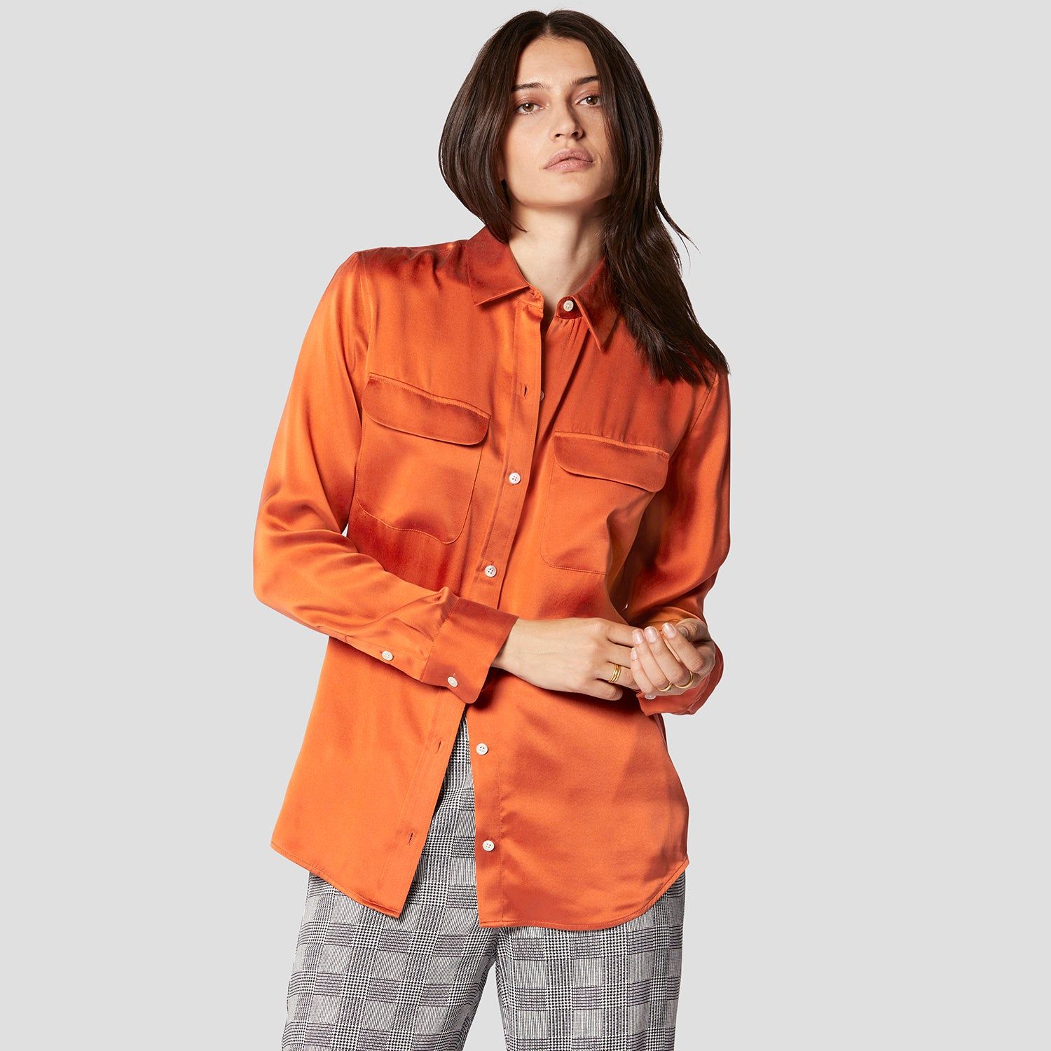 SIGNATURE SILK SATIN SHIRT sold by Equipment product image thumbnail 6