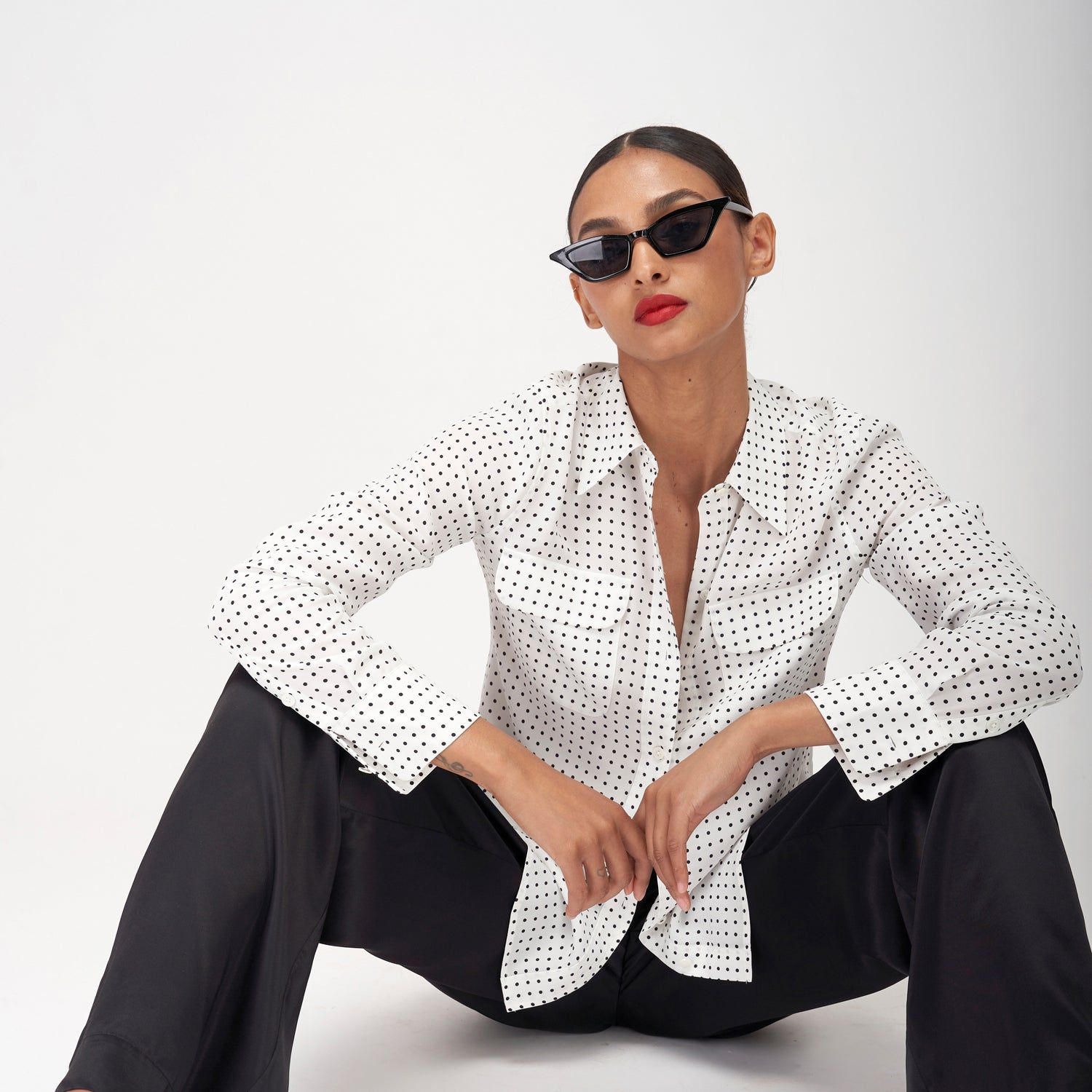 Slim Signature Silk Shirt sold by Equipment