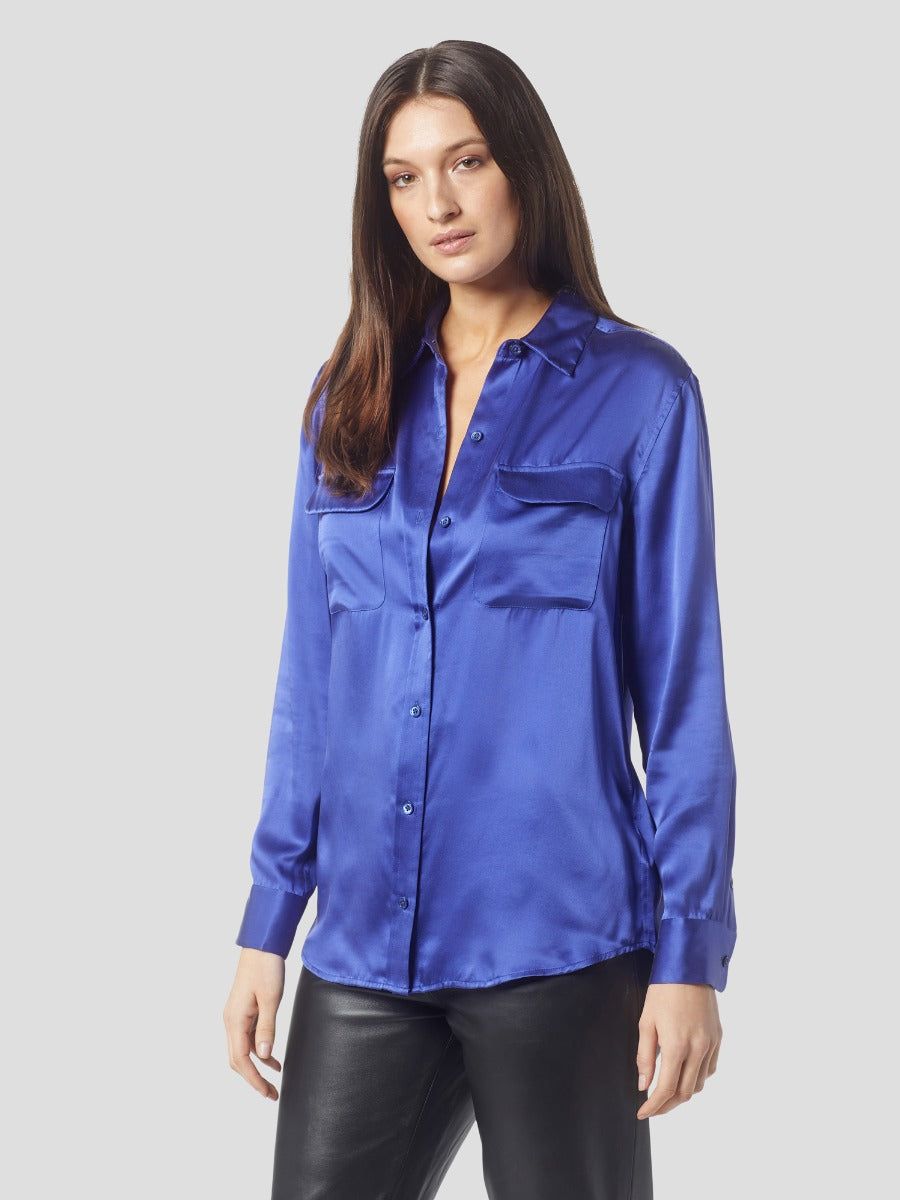 SIGNATURE SILK SATIN SHIRT sold by Equipment product image thumbnail 4
