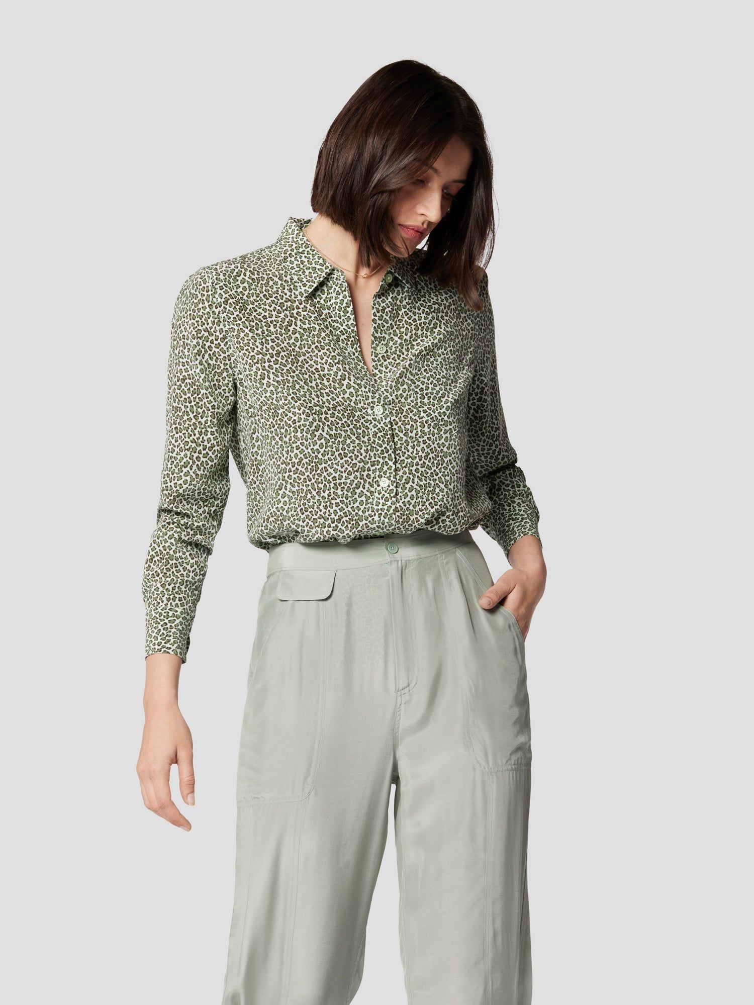 LEEMA SILK SHIRT W/POCKET sold by Equipment