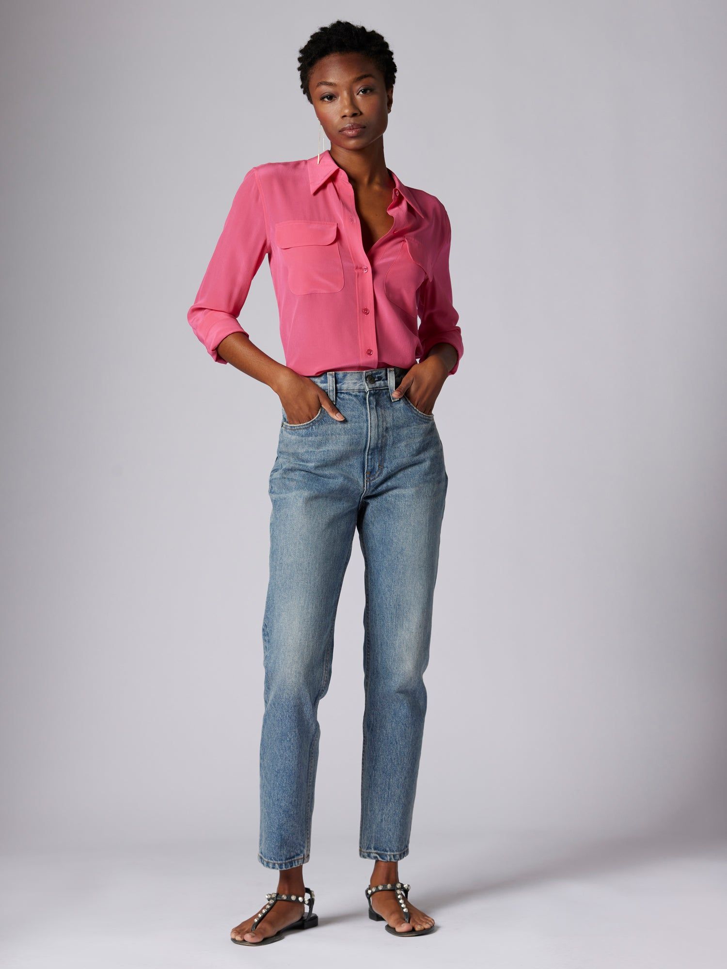 Slim Signature Silk Shirt sold by Equipment product image thumbnail 2