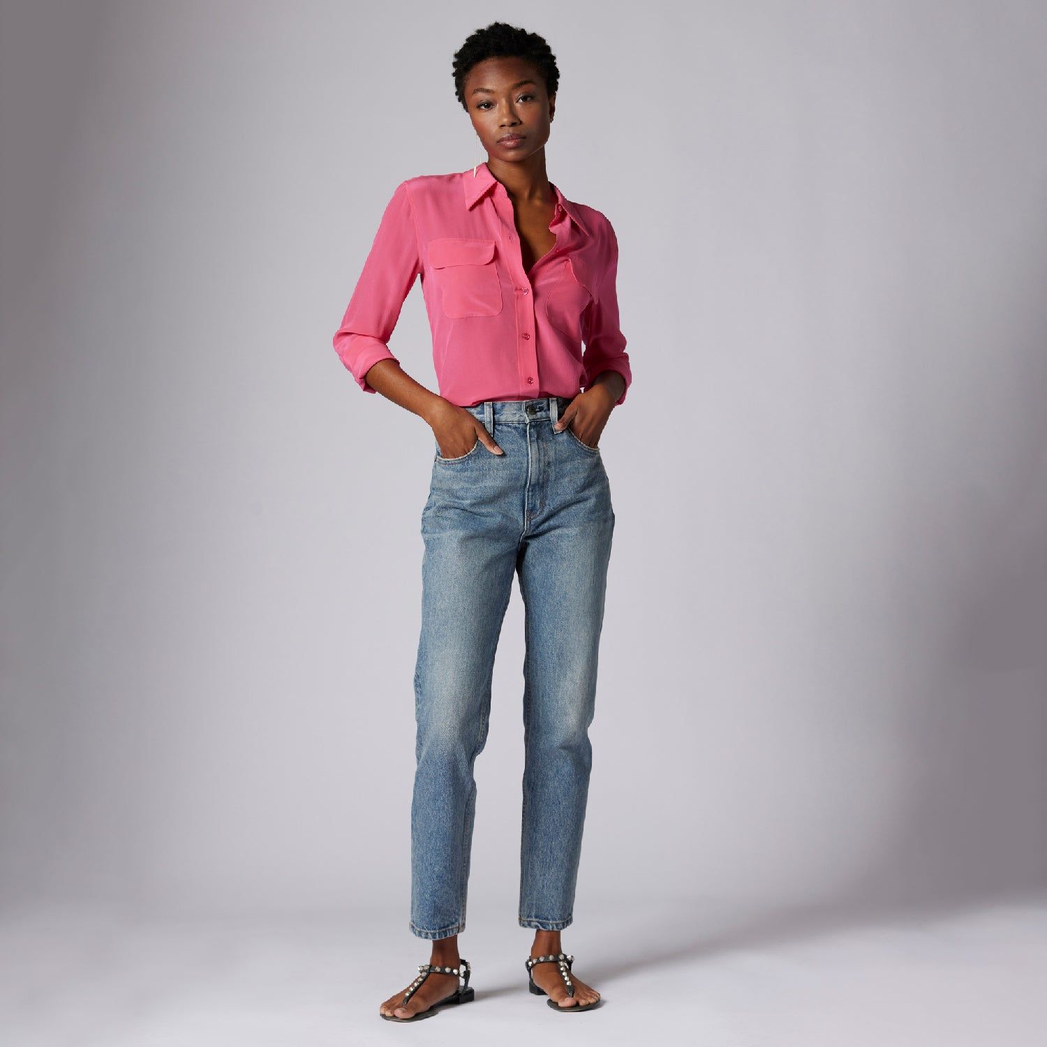 Slim Signature Silk Shirt sold by Equipment product image thumbnail 5