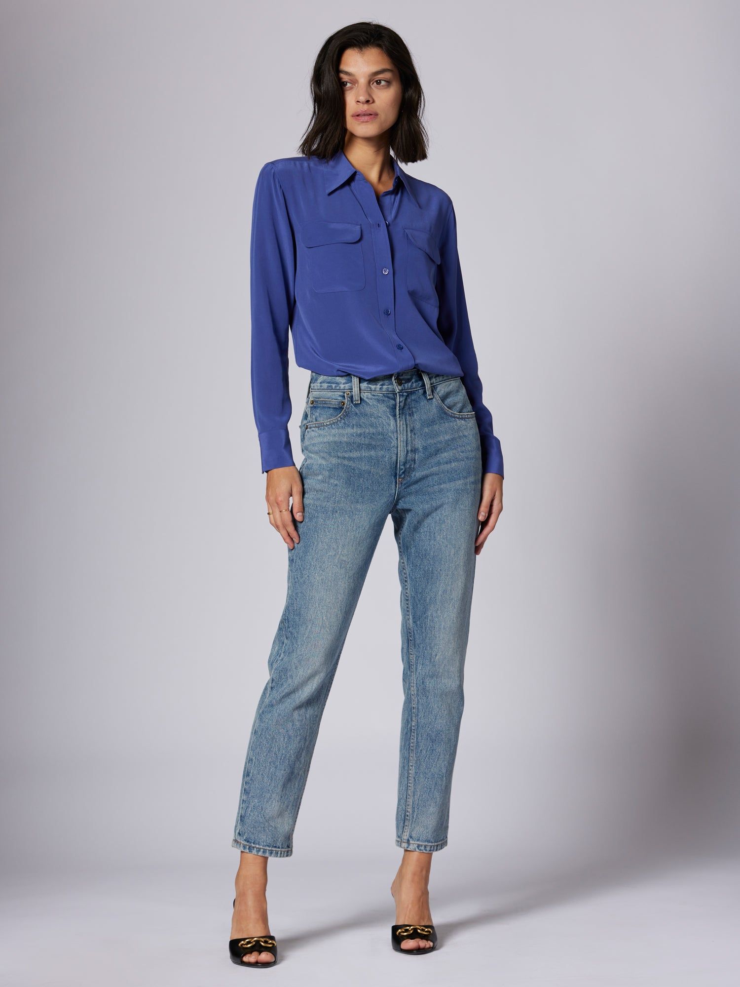 Slim Signature Silk Shirt sold by Equipment product image thumbnail 3