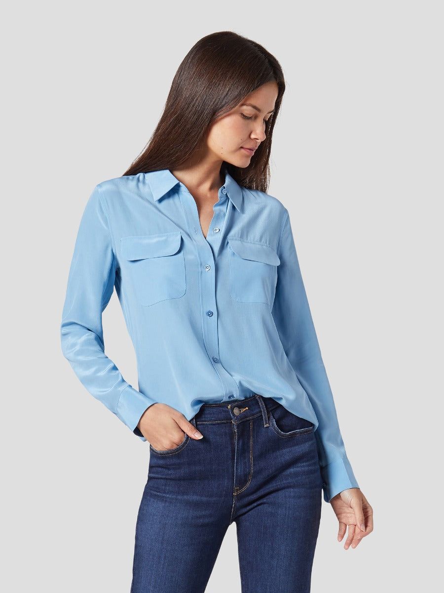 SLIM SIGNATURE SILK SHIRT sold by Equipment