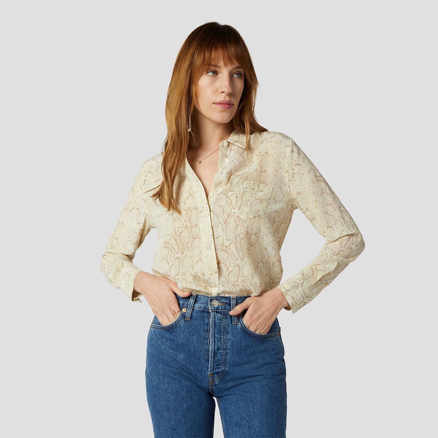 LEEMA SILK SHIRT WITH POCKET sold by Equipment product image thumbnail 6