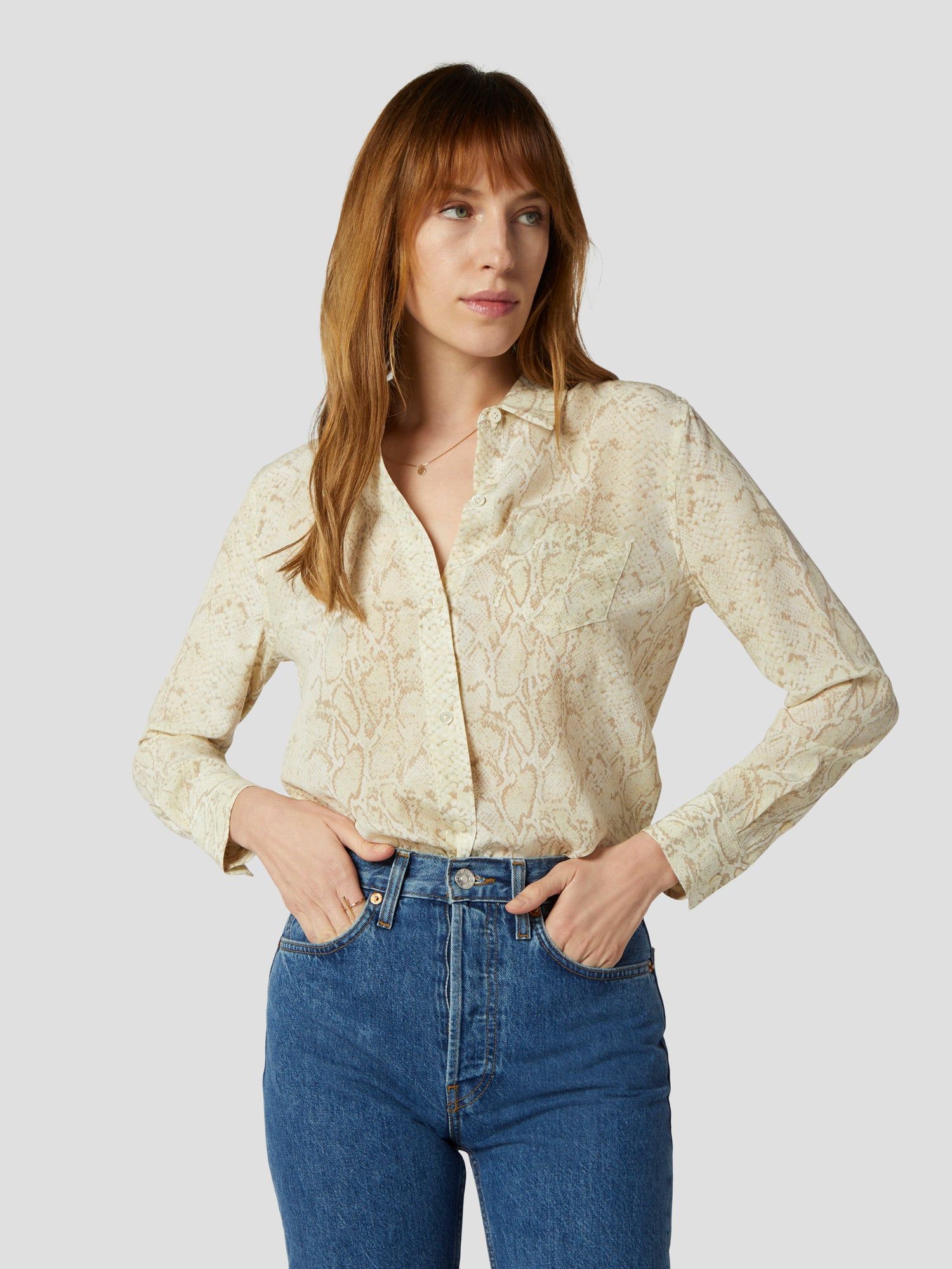 LEEMA SILK SHIRT WITH POCKET sold by Equipment product image thumbnail 3