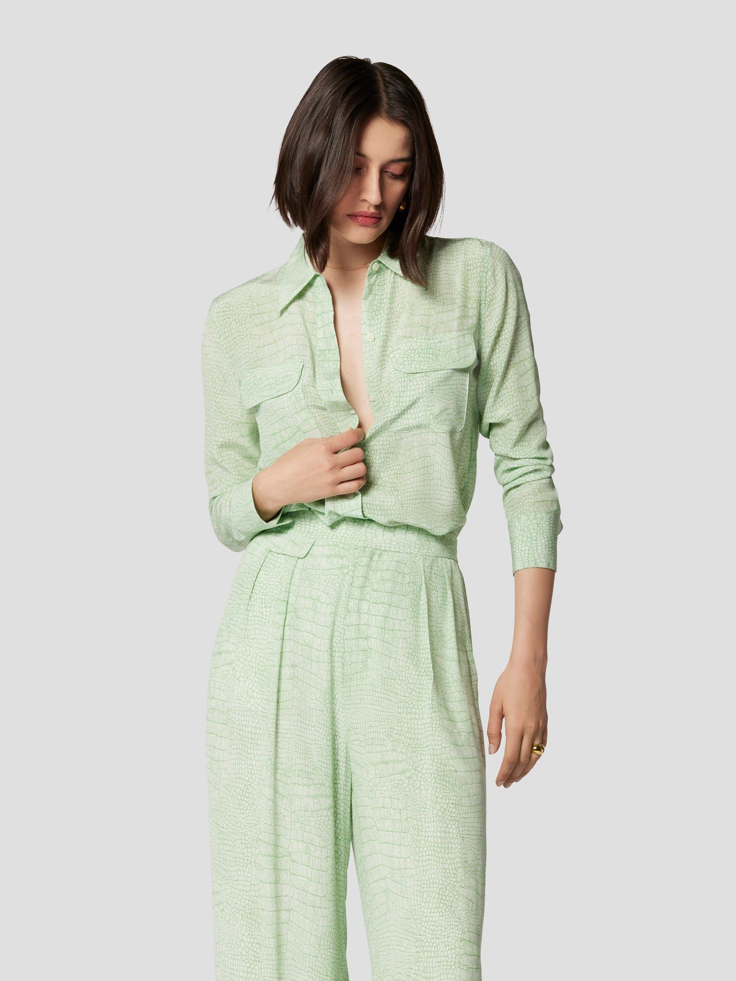 Slim Signature Silk Shirt sold by Equipment product image thumbnail 3