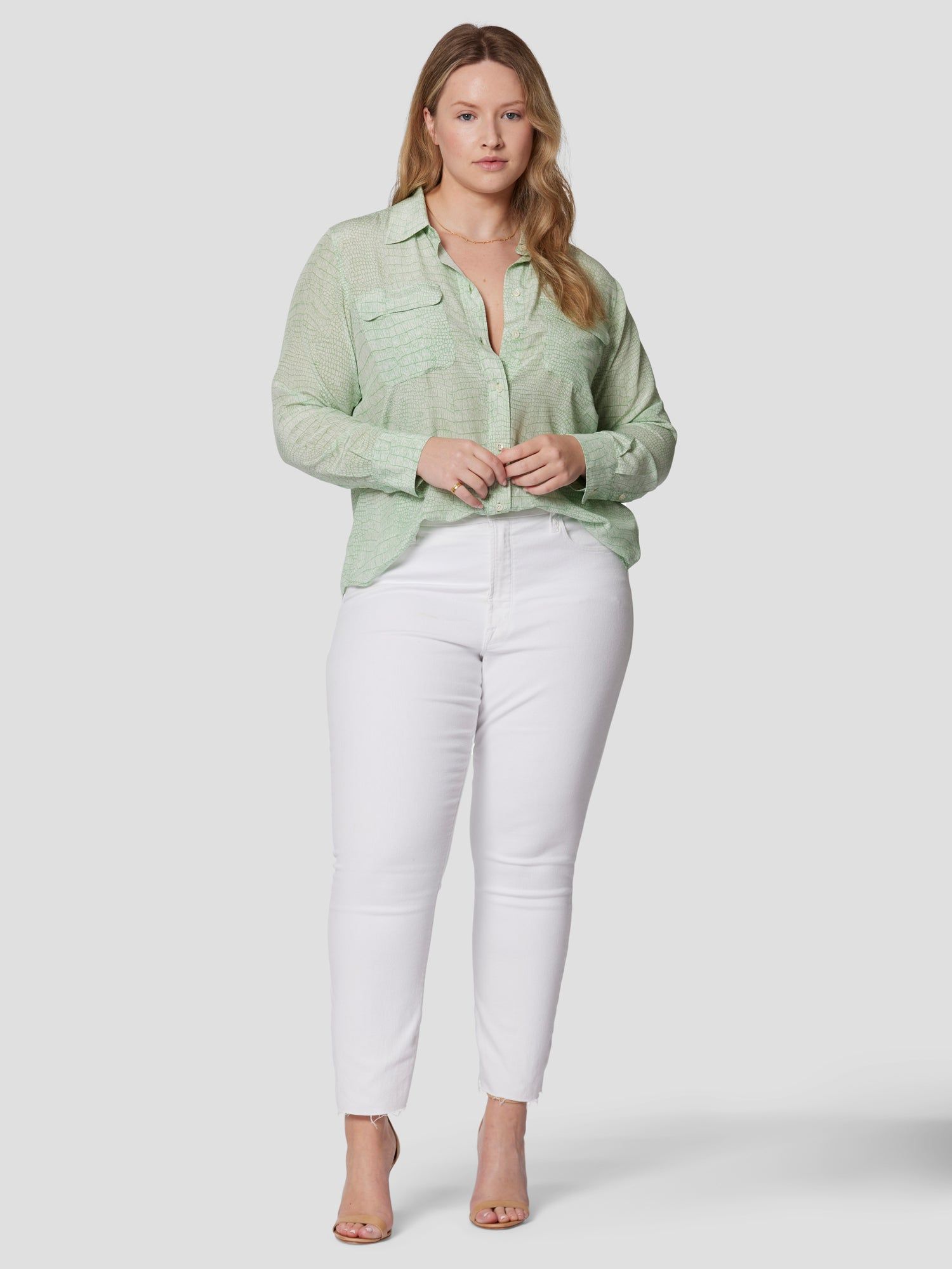 Slim Signature Silk Shirt sold by Equipment product image thumbnail 14