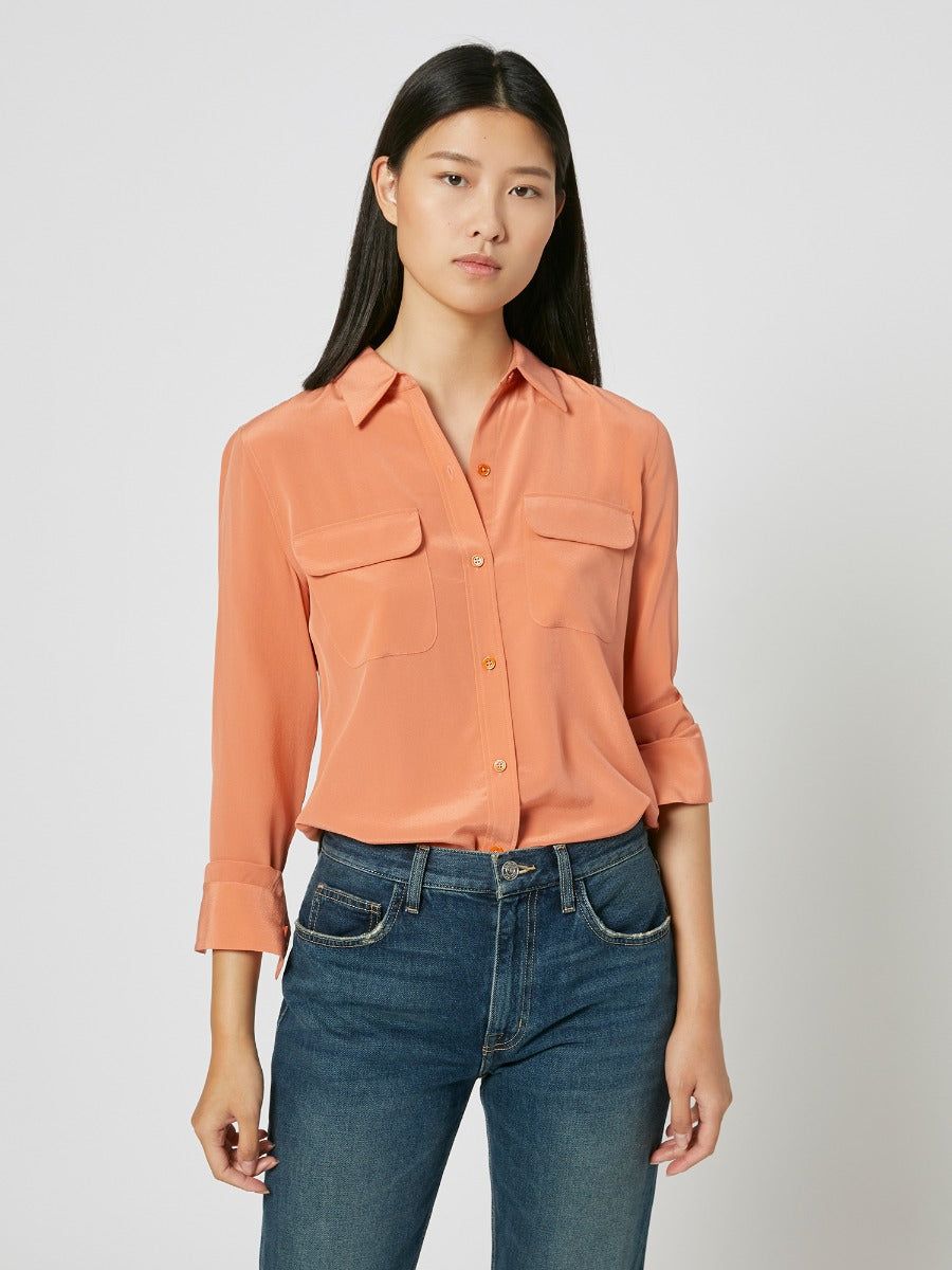 Slim Signature Silk Shirt sold by Equipment product image thumbnail 4