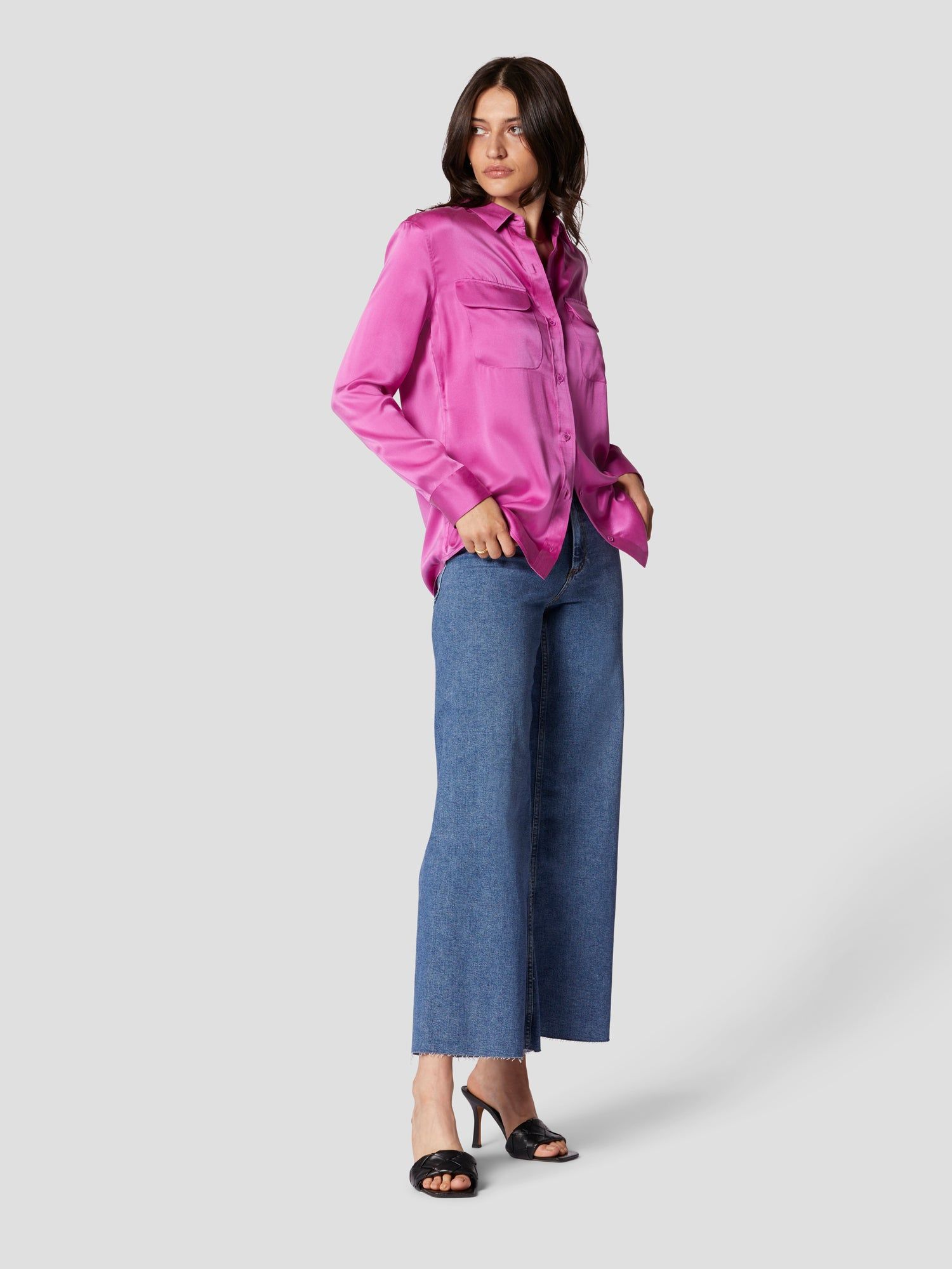 SIGNATURE SILK SATIN SHIRT sold by Equipment product image thumbnail 3