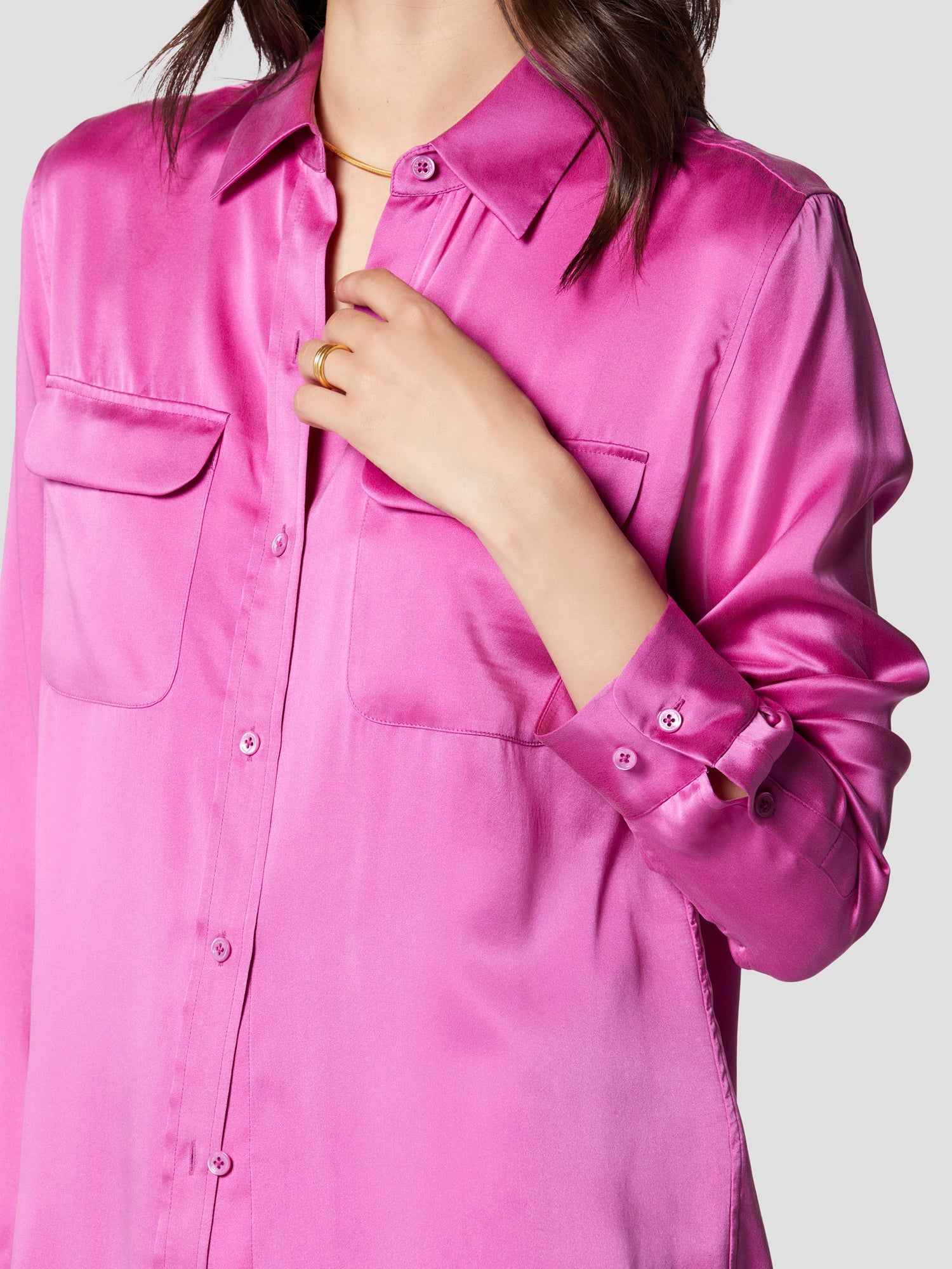 SIGNATURE SILK SATIN SHIRT sold by Equipment product image thumbnail 6