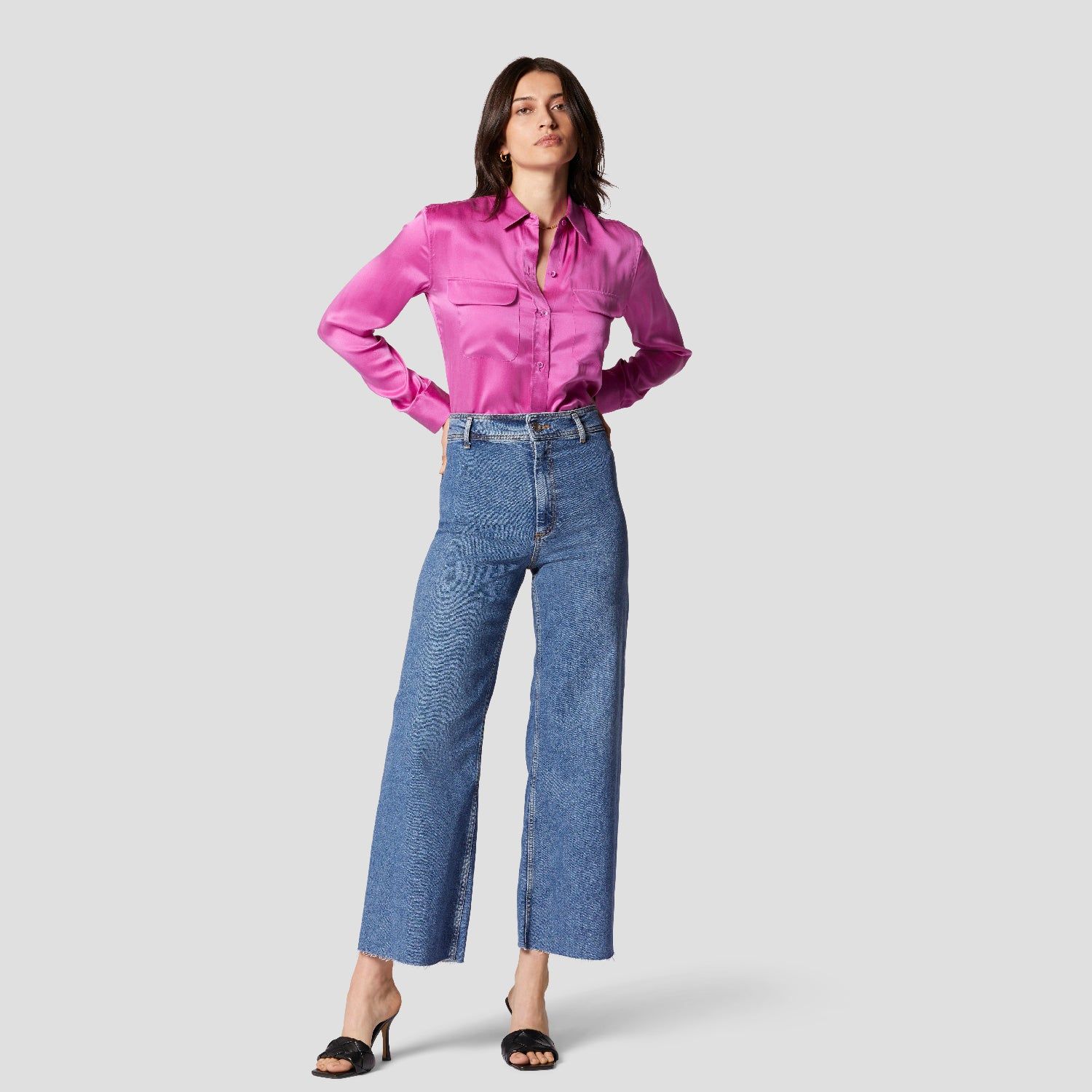 SIGNATURE SILK SATIN SHIRT sold by Equipment product image thumbnail 7