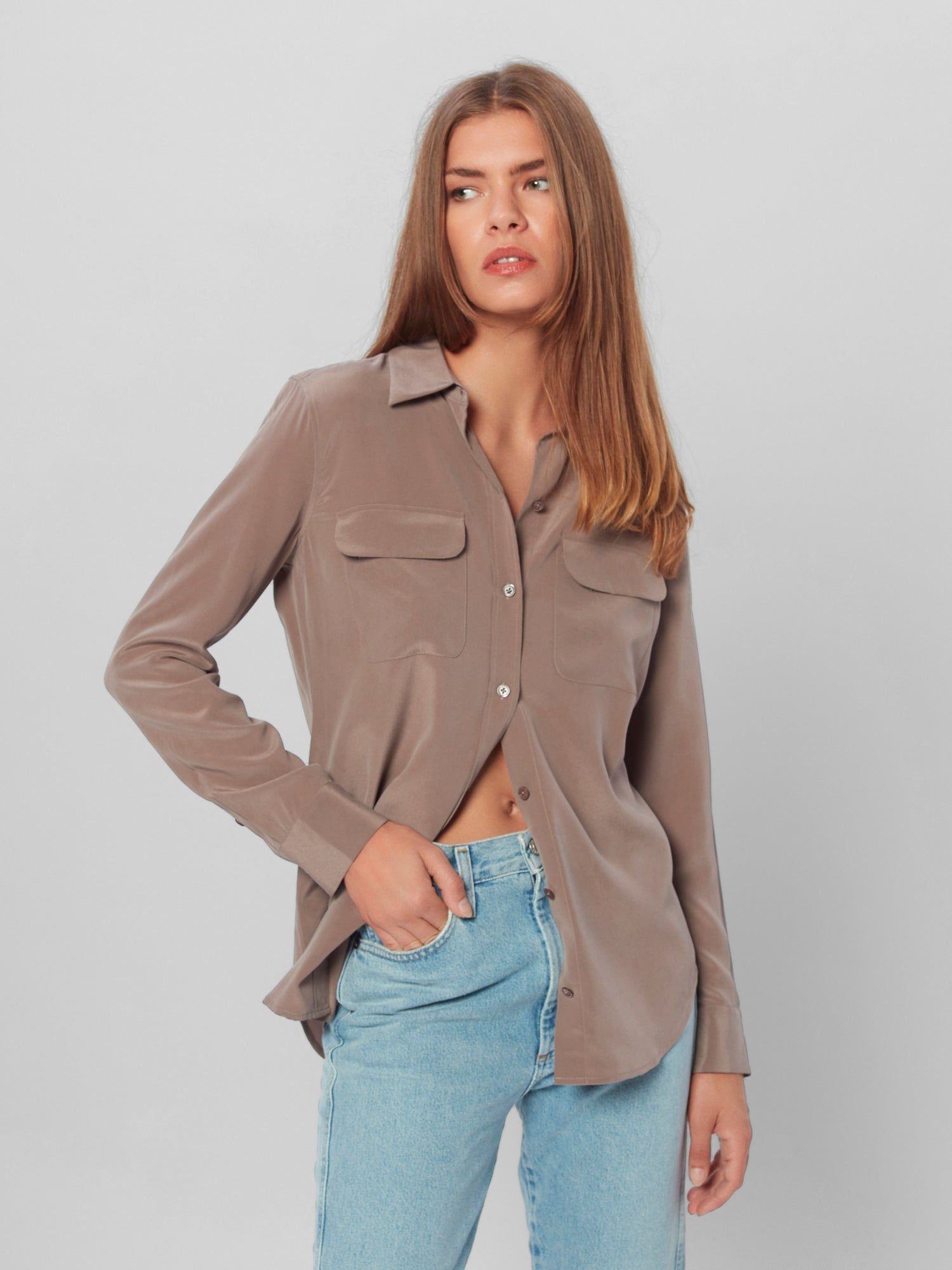 Slim Signature Silk Shirt sold by Equipment product image thumbnail 2