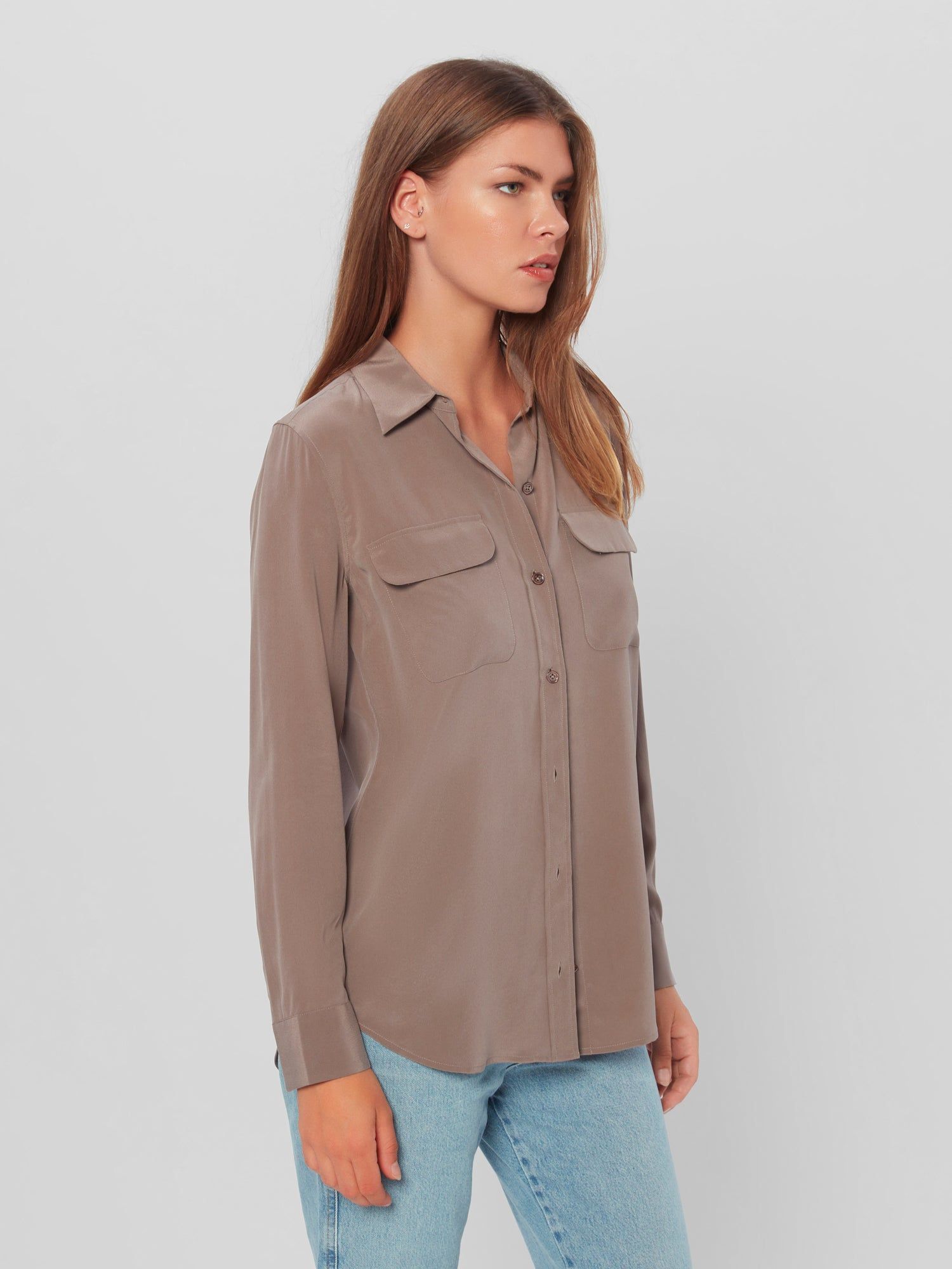 Slim Signature Silk Shirt sold by Equipment product image thumbnail 3