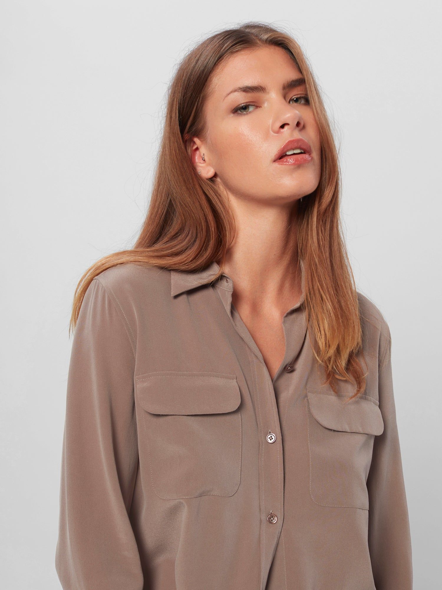 Slim Signature Silk Shirt sold by Equipment product image thumbnail 4