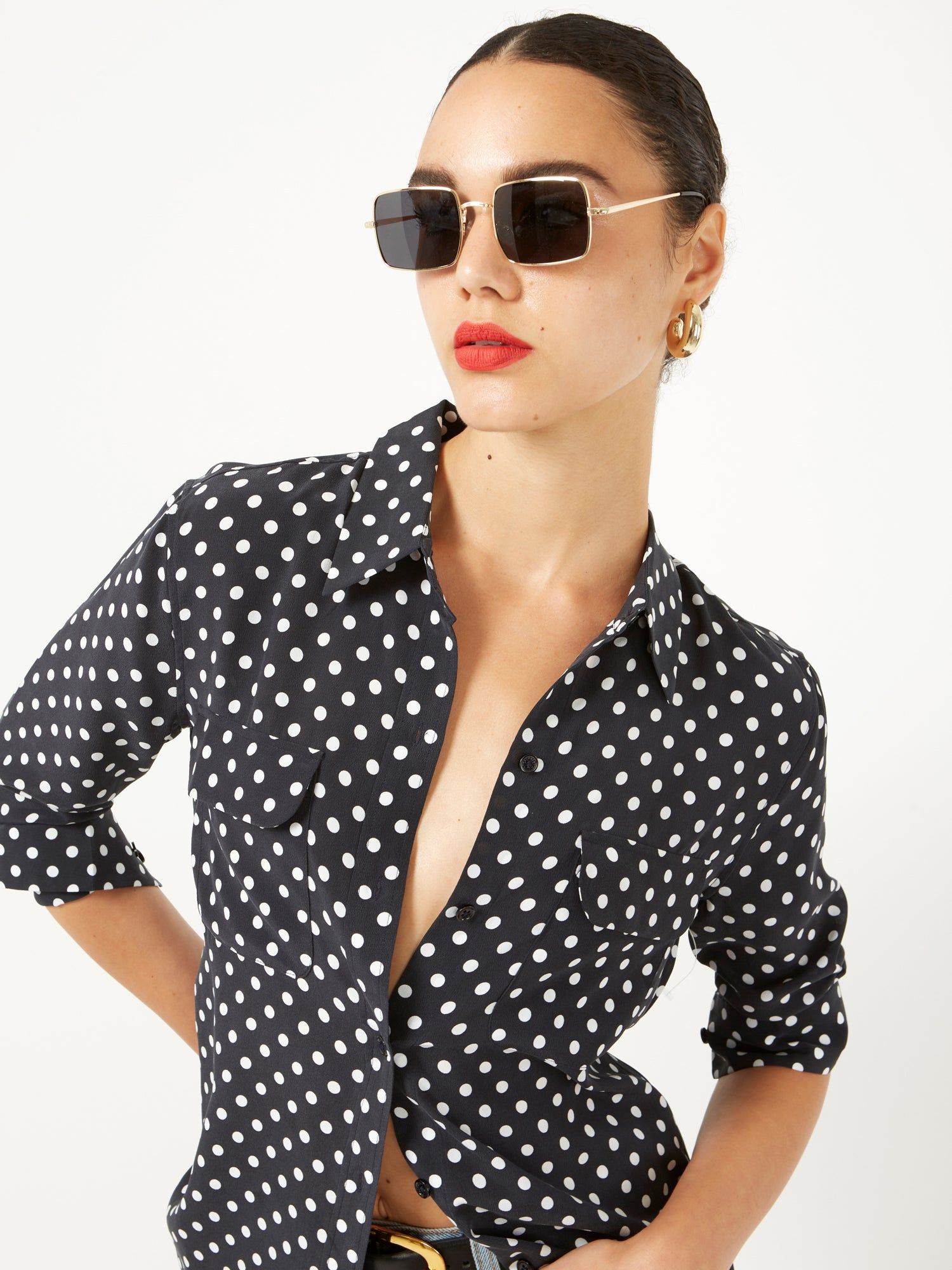 Slim Signature Silk Shirt sold by Equipment