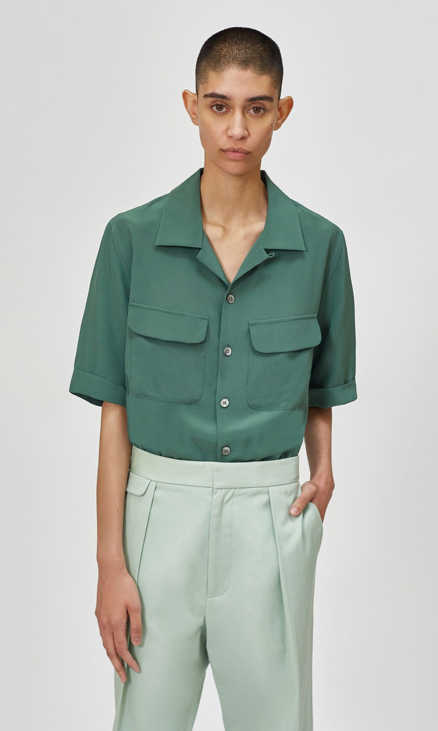 The Short Sleeve Original Silk Cuban Shirt sold by Equipment product image thumbnail 6