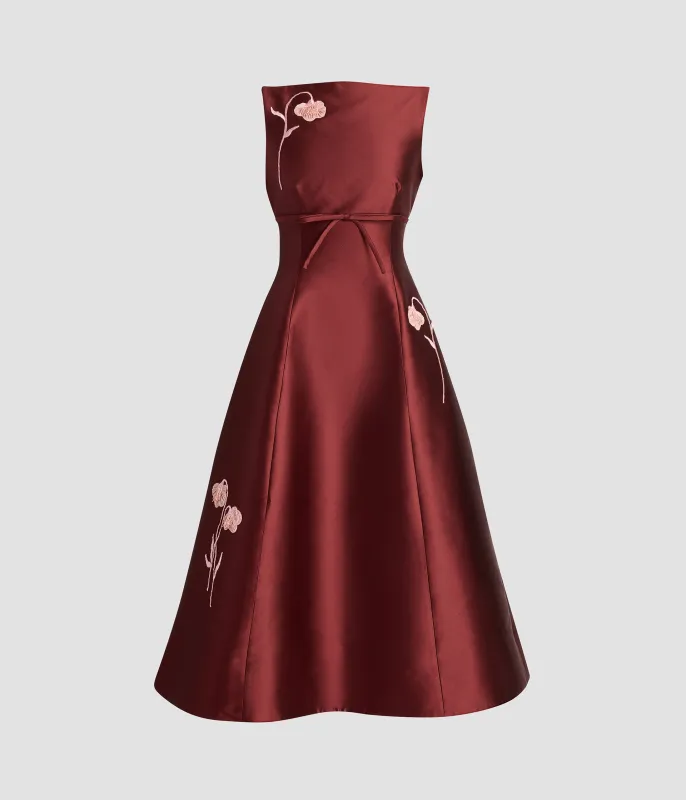 Embroidered Mikado Sleeveless Midi Dress sold by ERDEM