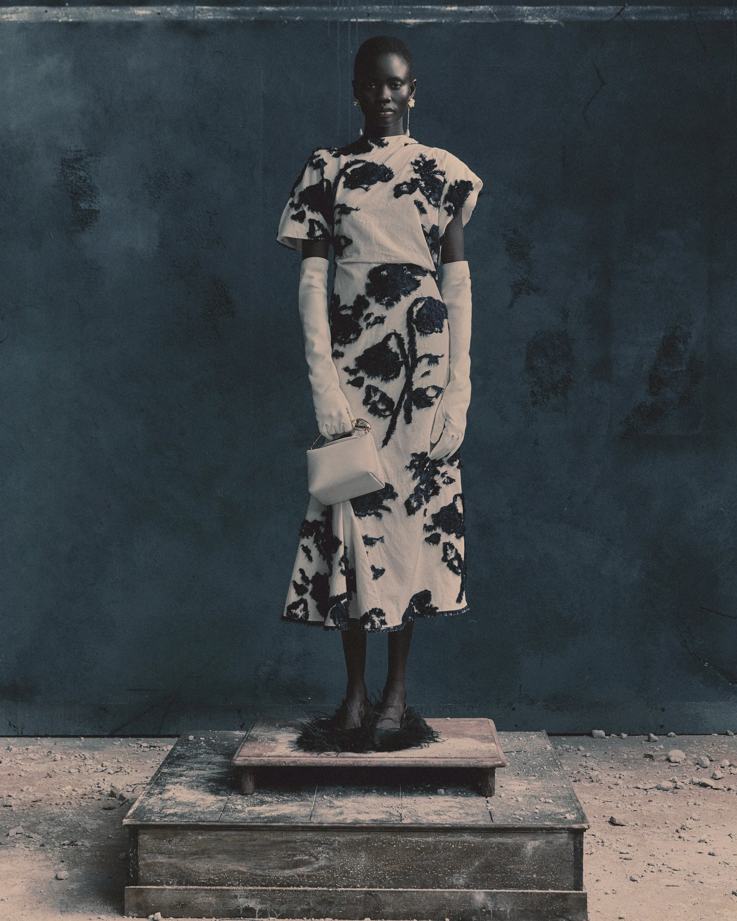 Fil Coupe Poplin Short Sleeve Midi Dress sold by ERDEM product image thumbnail 2