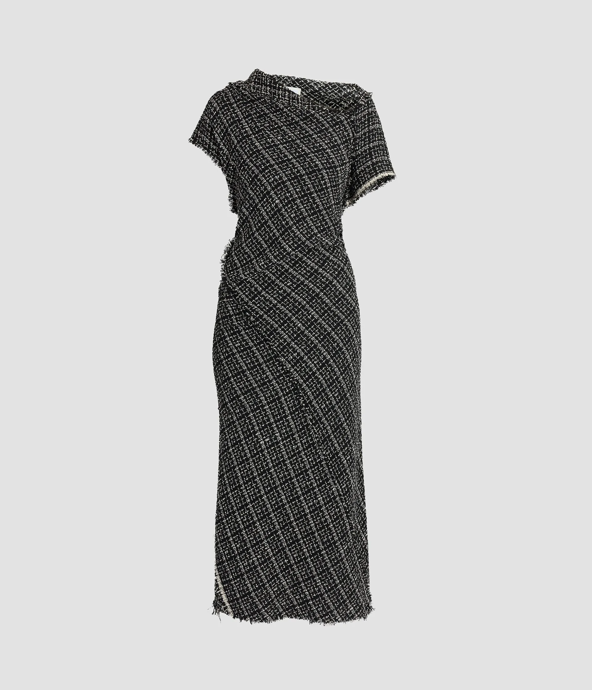 Tweed Asymmetric Midi Dress sold by ERDEM
