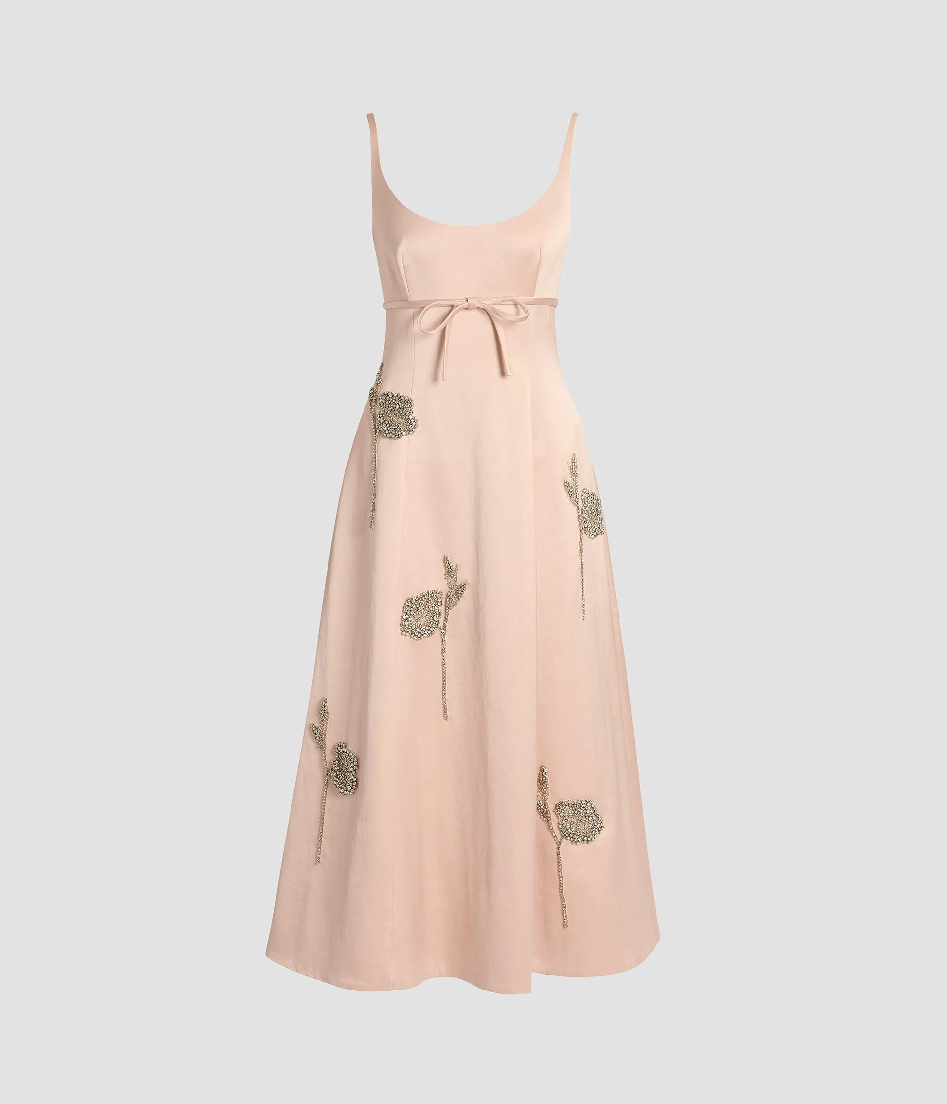 Embroidered Heavy Satin Sleeveless Midi Dress sold by ERDEM