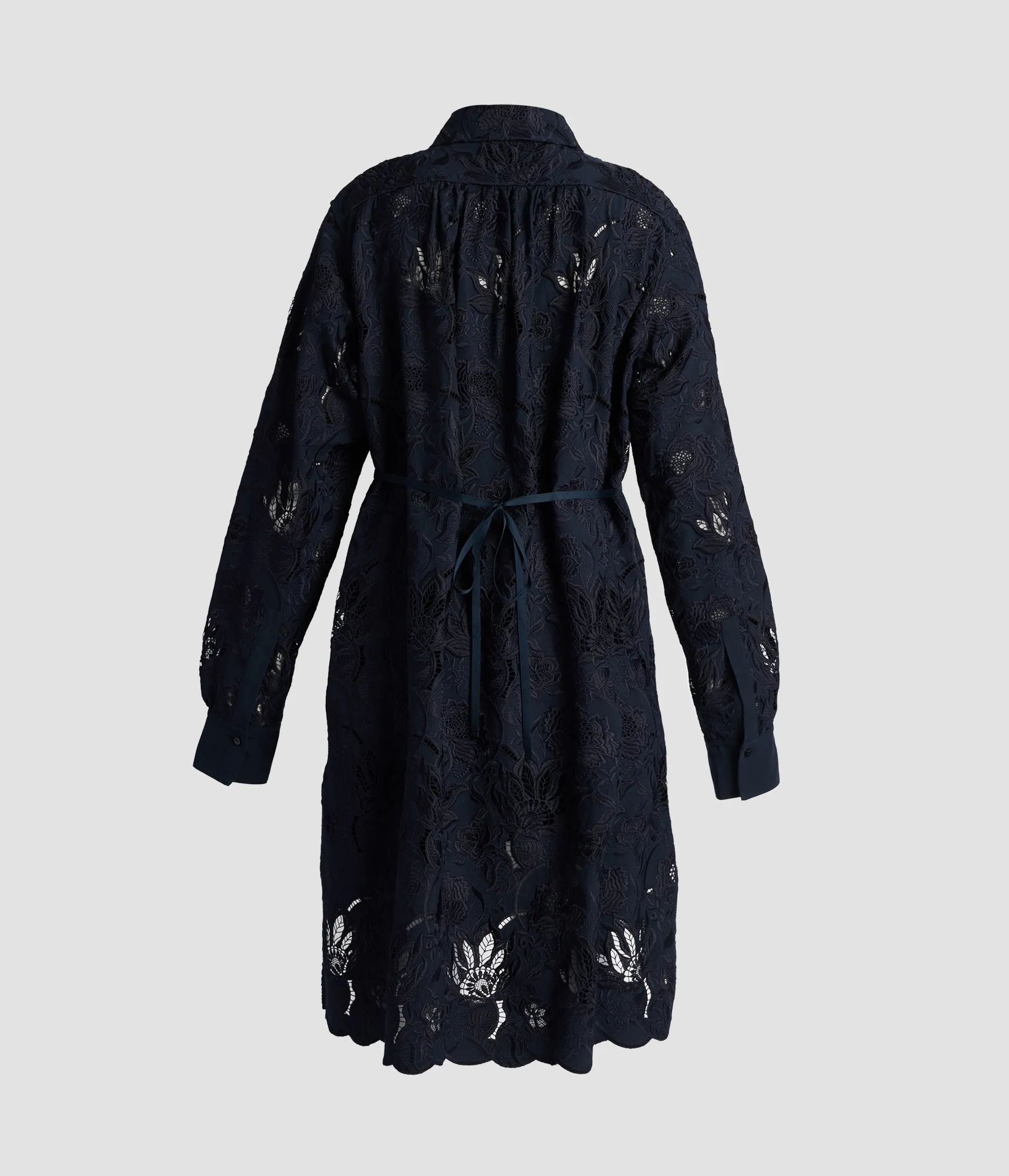 Floral Cotton Cutwork Long Sleeve Mini Shirt Dress sold by ERDEM product image thumbnail 2