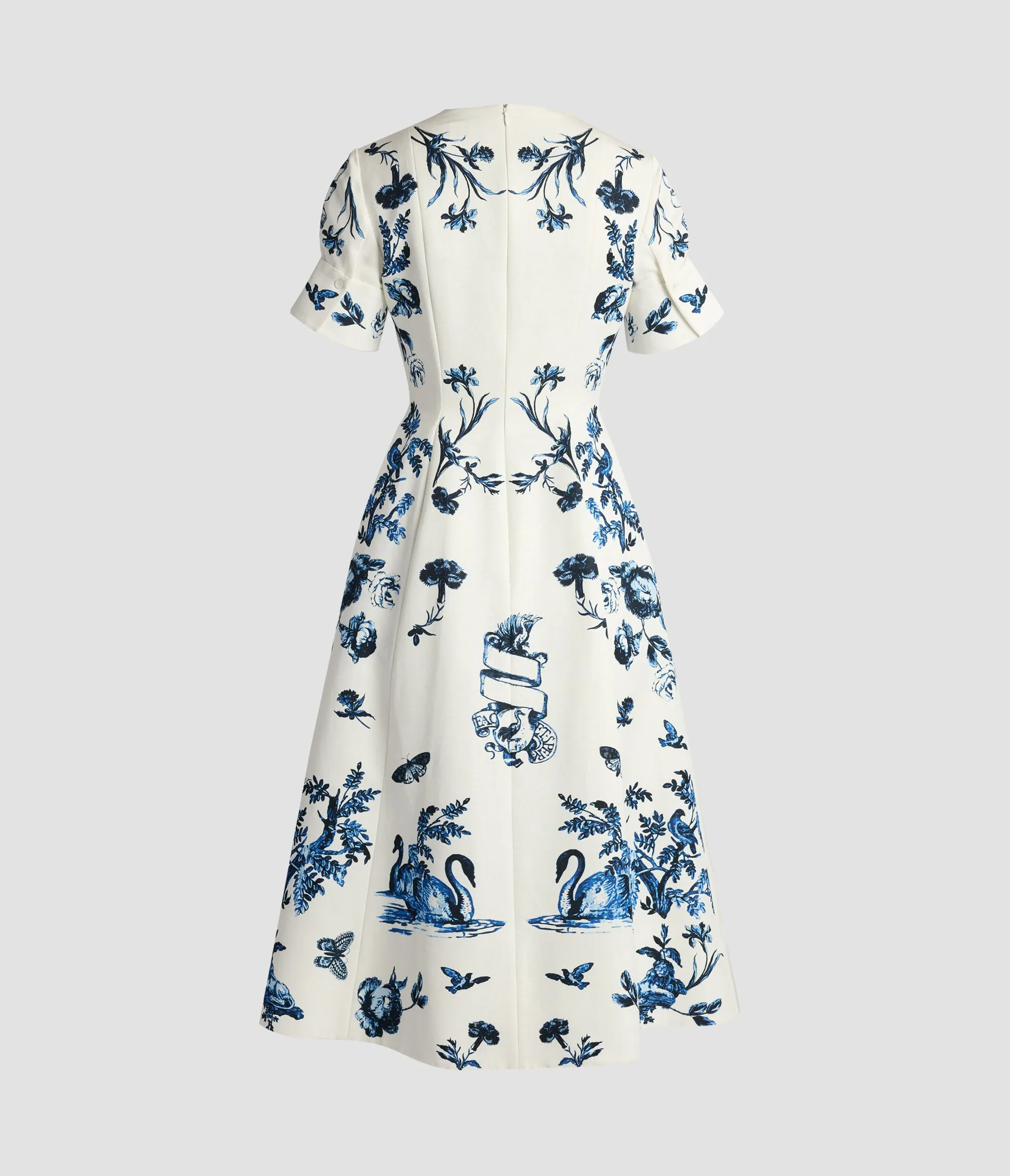 Floral Cotton Faille Short Sleeve Midi Dress sold by ERDEM product image thumbnail 2