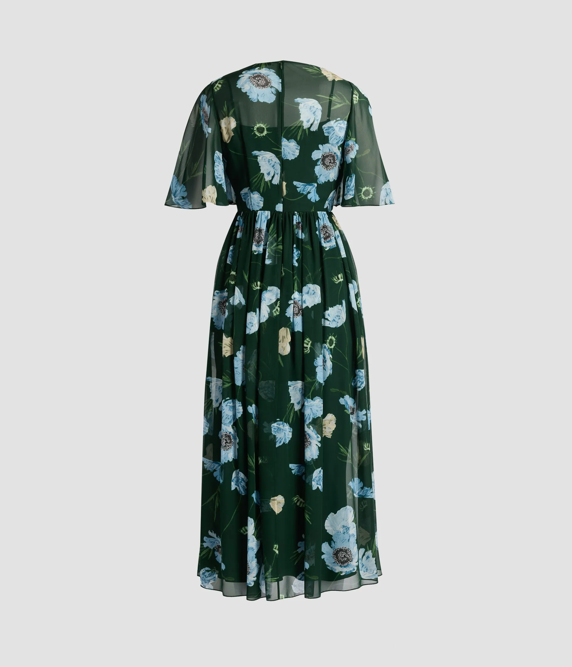 Floral Silk Voile Short Sleeve Midi Dress sold by ERDEM product image thumbnail 2