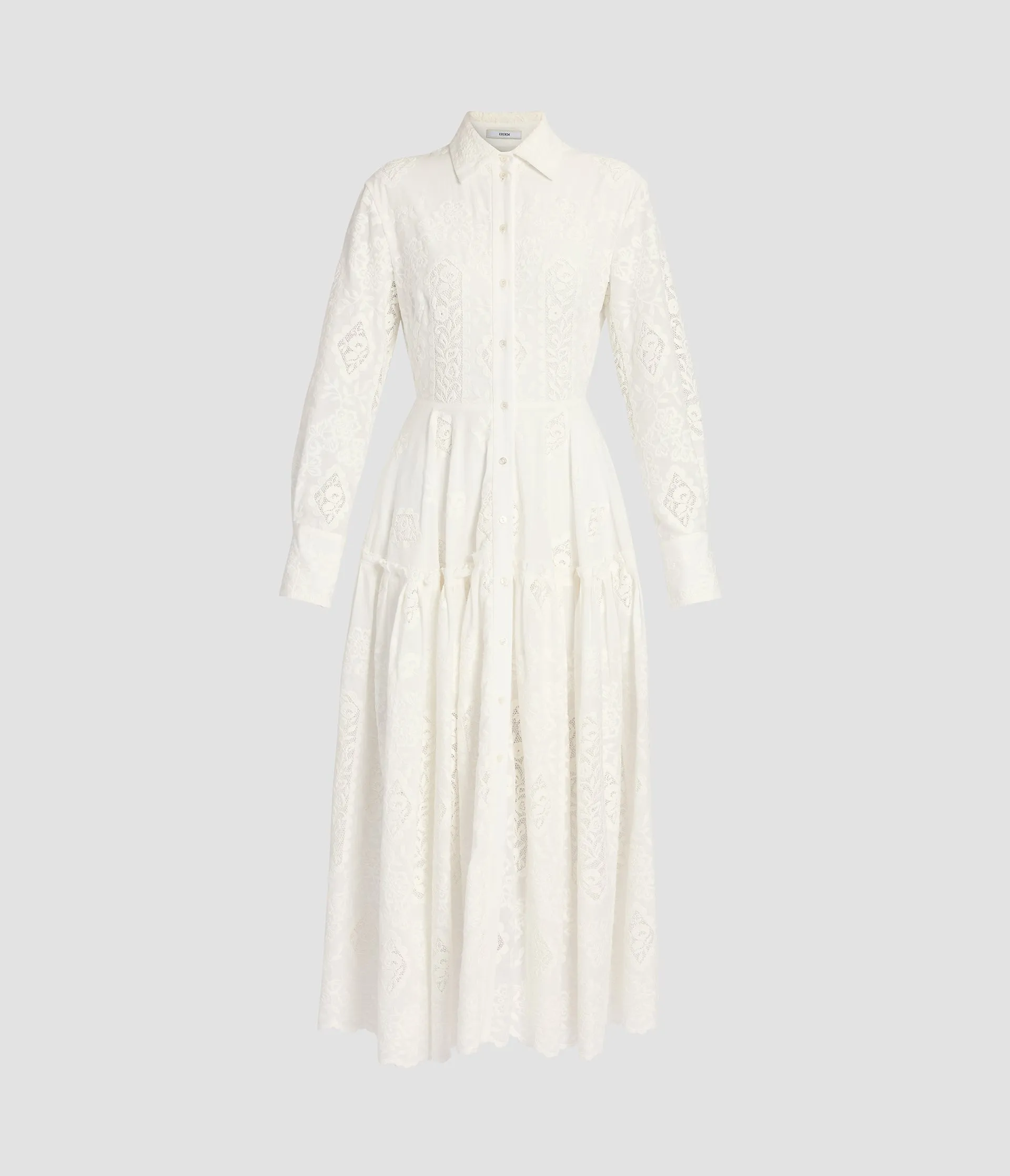 Embroidered Cotton Long Sleeve Shirt Dress sold by ERDEM